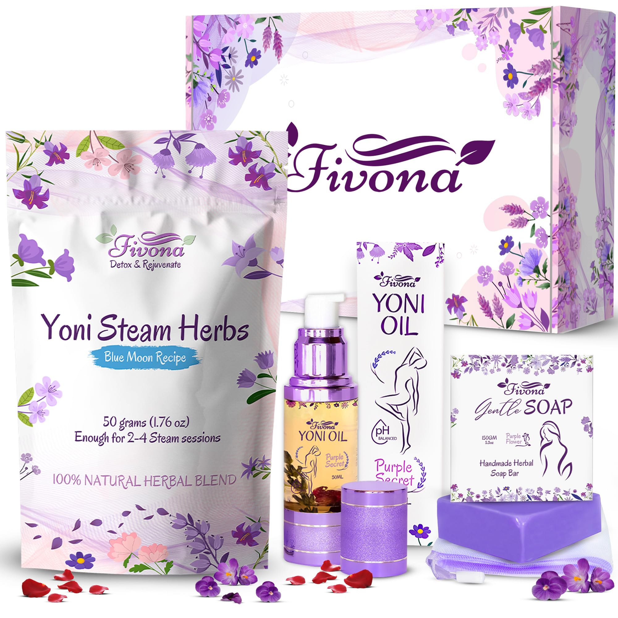 FIVONA Yoni Care Kit 3 in 1 - pH Balanced Natural Vaginal Oil 30 ml, Organic Herbal Soap 5.3 oz FIVONA buy supplements canada