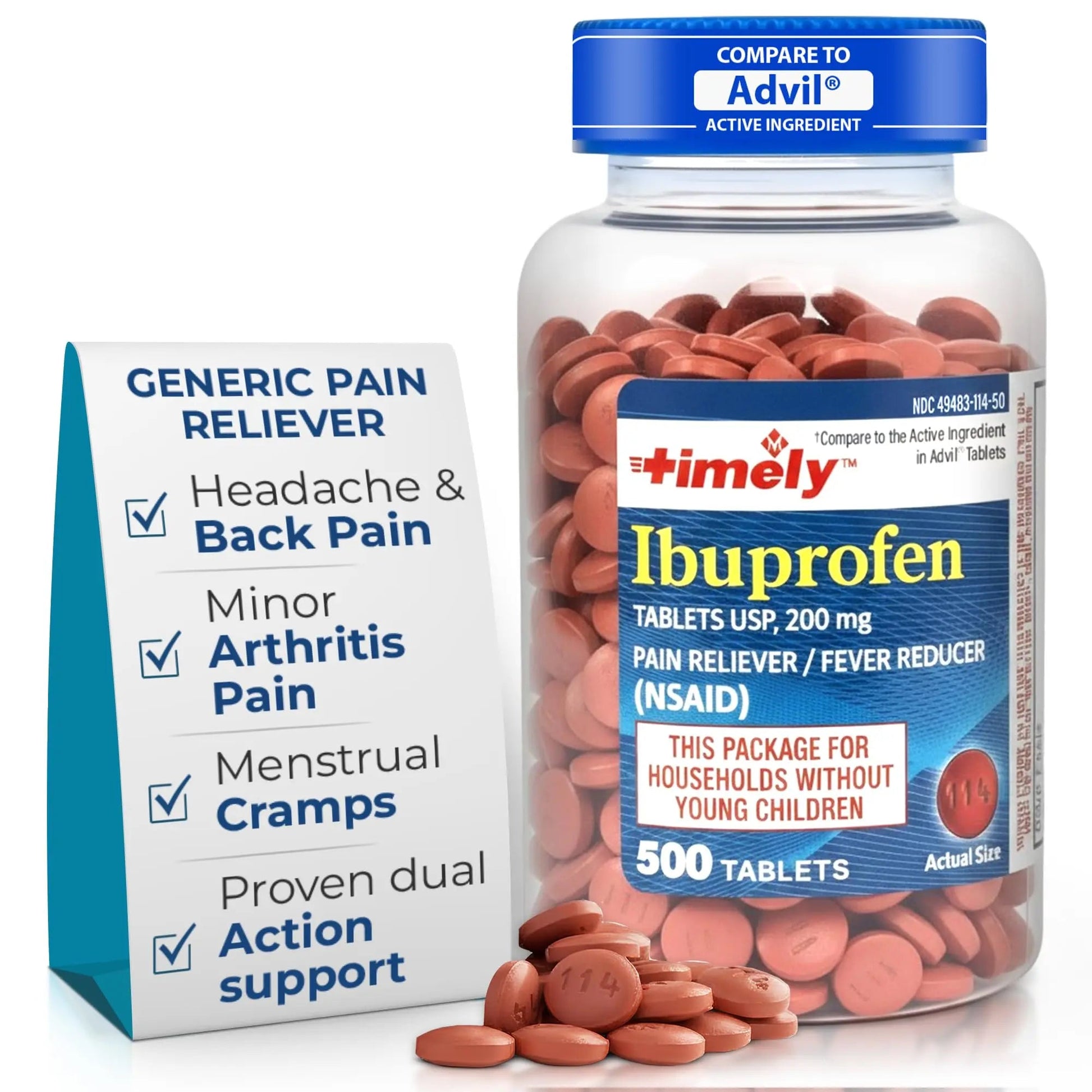 TIME-Cap Labs 500 Tablets Ibuprofen 200mg Coated - Pain Reliever & Fever Reducer (NSAID) for Adults, Helps with Headache, Back Pain, Muscle Aches, Toothaches, Menstrual Cramps & Minor Arthritis Pain TIME-CAP LABS, INC. buy supplements canada