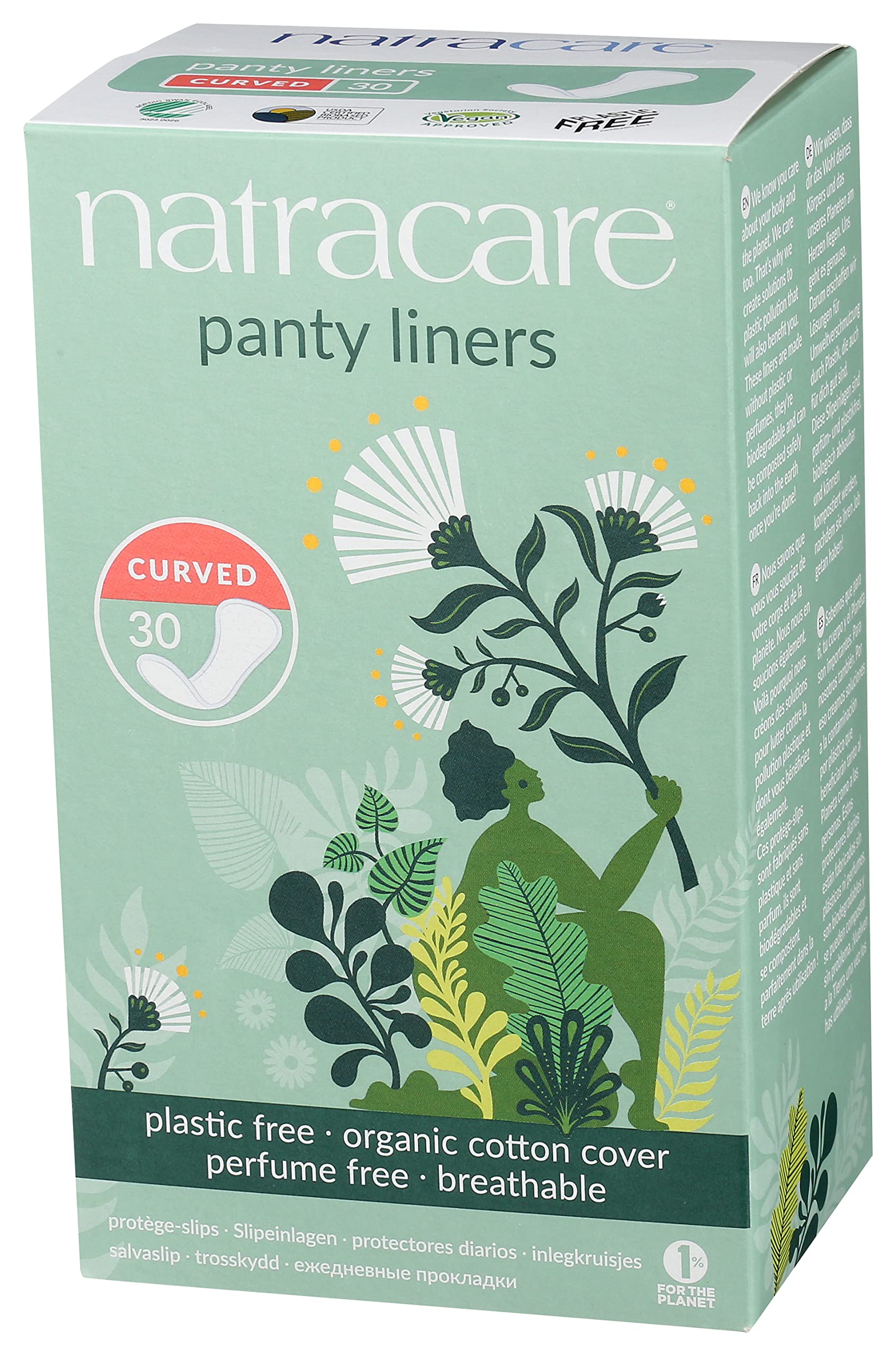 Natracare Natural Organic Curved Panty Liners, with Certified Organic Cotton, Ecologically Certified NATRACARE buy supplements canada