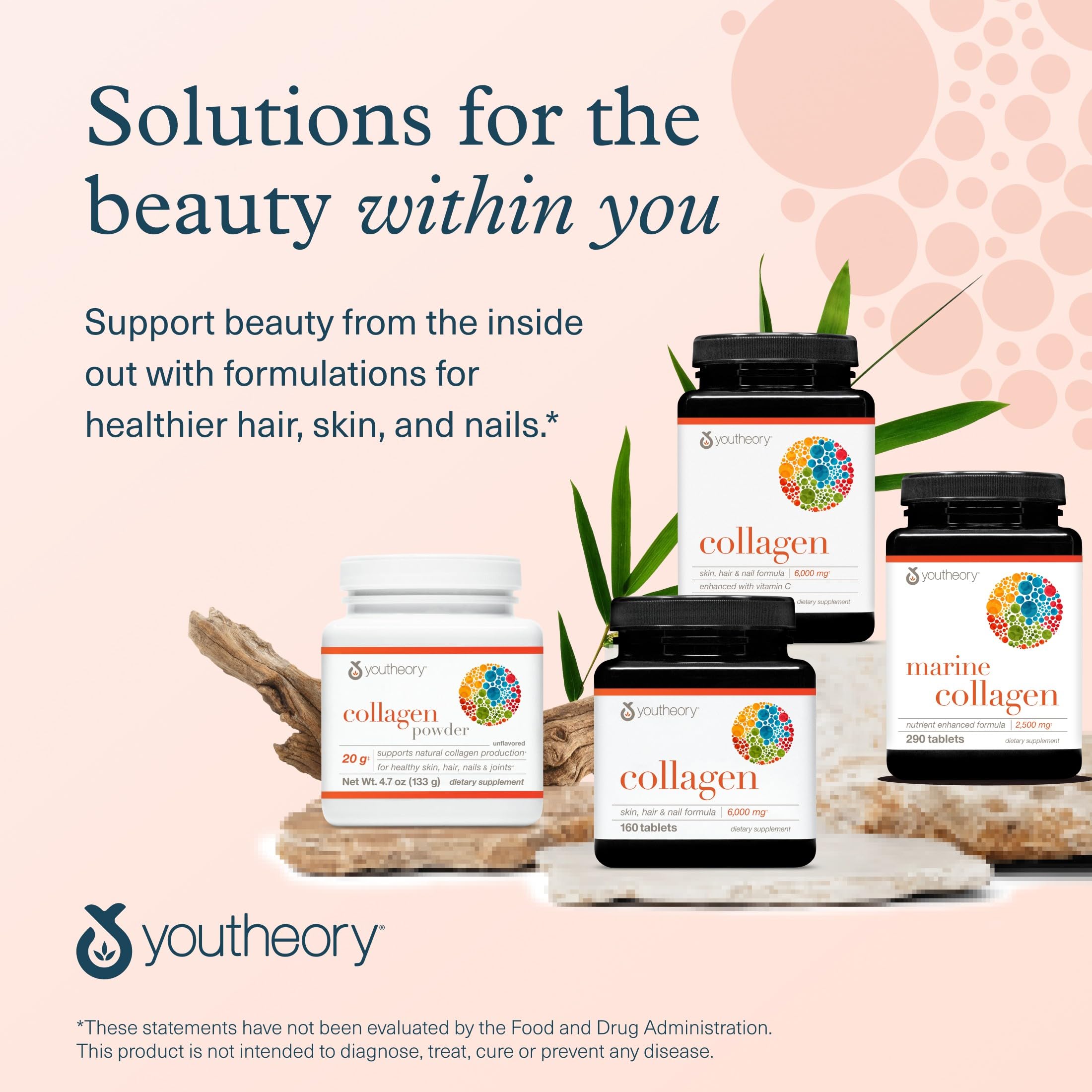 Youtheory Advanced Collagen - 6,000 mg Hydrolyzed Collagen Peptides - Includes Antioxidants & Contains Vitamin C - Hair Growth, Nails, Joint Health & Bone Support* - 290 Tablets (48-Day Supply) Youtheory buy supplements canada