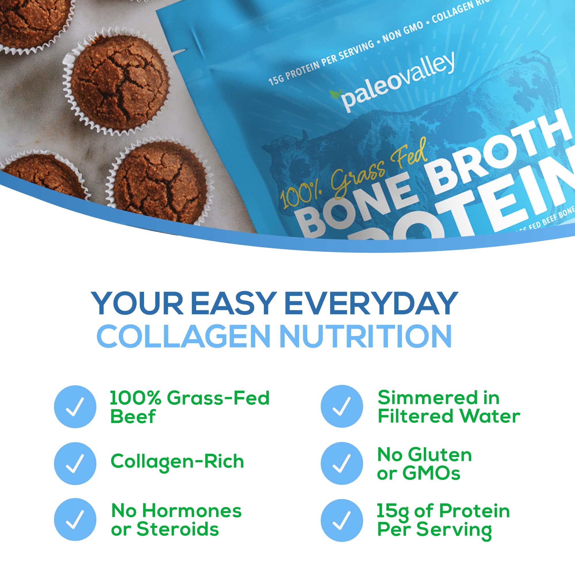 Paleovalley 100% Grass Fed Beef Bone Broth Protein Powder - Rich in Collagen Peptides Paleovalley buy supplements canada