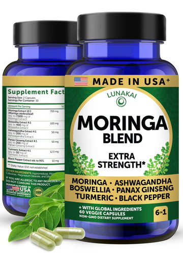 Lunakai USA Made Pure Moringa Capsules – Advanced Moringa Leaf Extract Supplement with Ashwagandha, Boswellia Lunakai buy supplements canada