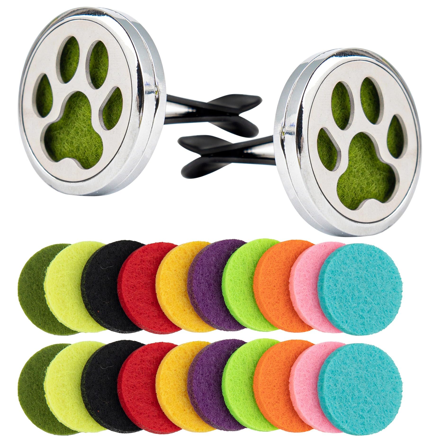 Framendino, 2 Pack Dog Paw Print Locket for Essential Oil Diffuser with 20 Felt Refill Pads Framendino buy supplements canada