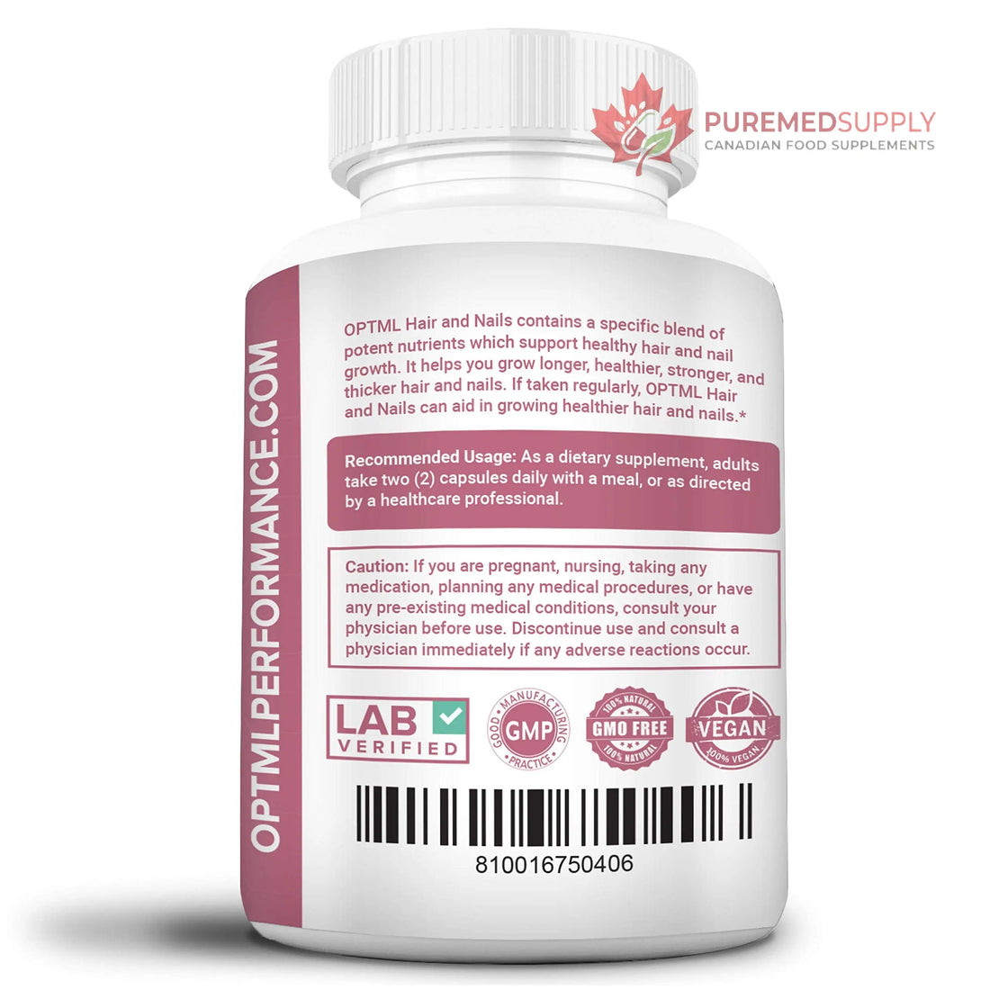 OPTML Hair and Nail Vitamins for Hair Growth and Thickness, Biotin-Infused Hair Pills, Hair Vitamins for Faster Hair Growth and Healthy Nails, for Women and Men, 60 Capsules OPTML buy supplements canada