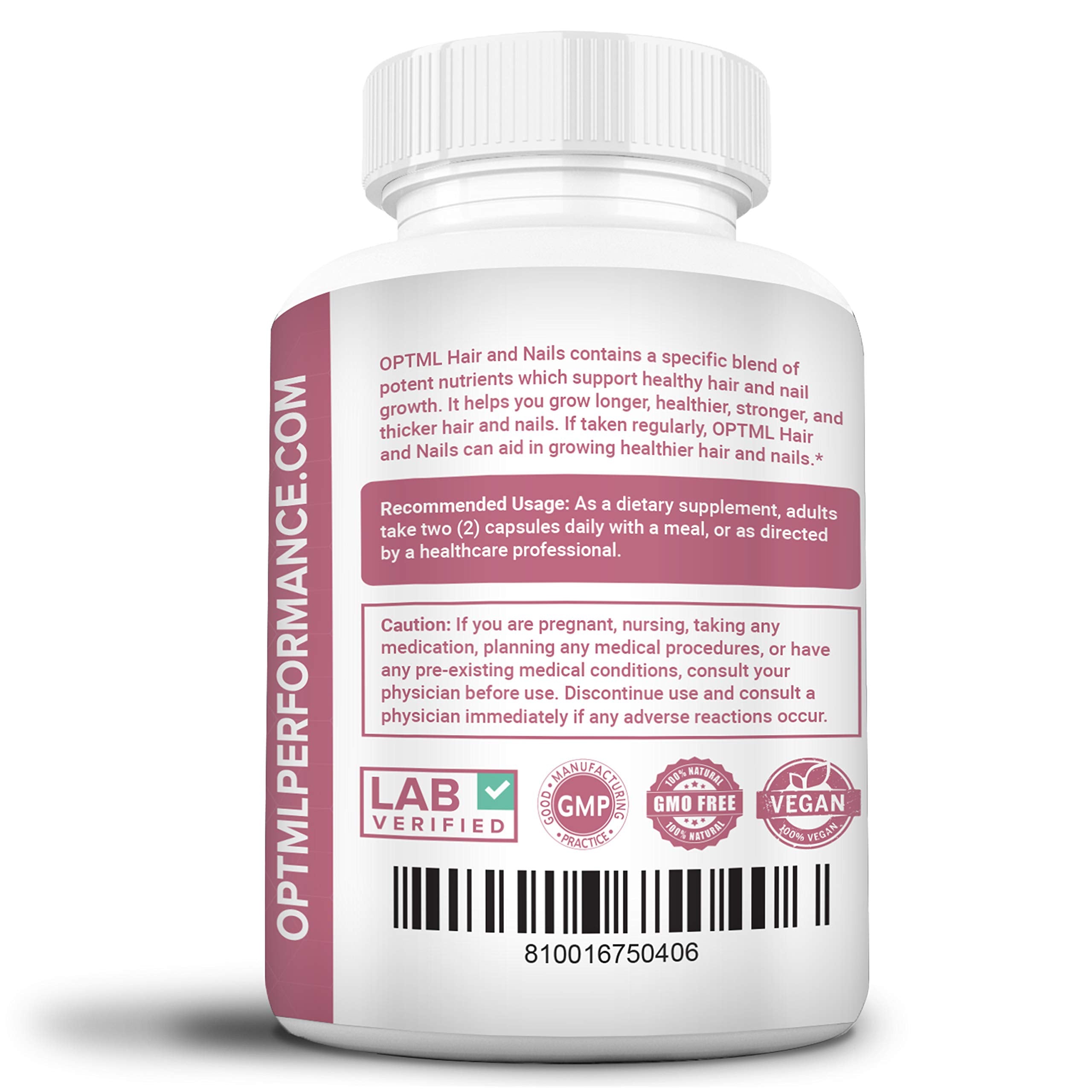 OPTML Hair and Nail Vitamins for Hair Growth and Thickness, Biotin-Infused Hair Pills, Hair Vitamins for Faster Hair Growth and Healthy Nails, for Women and Men, 60 Capsules OPTML buy supplements canada