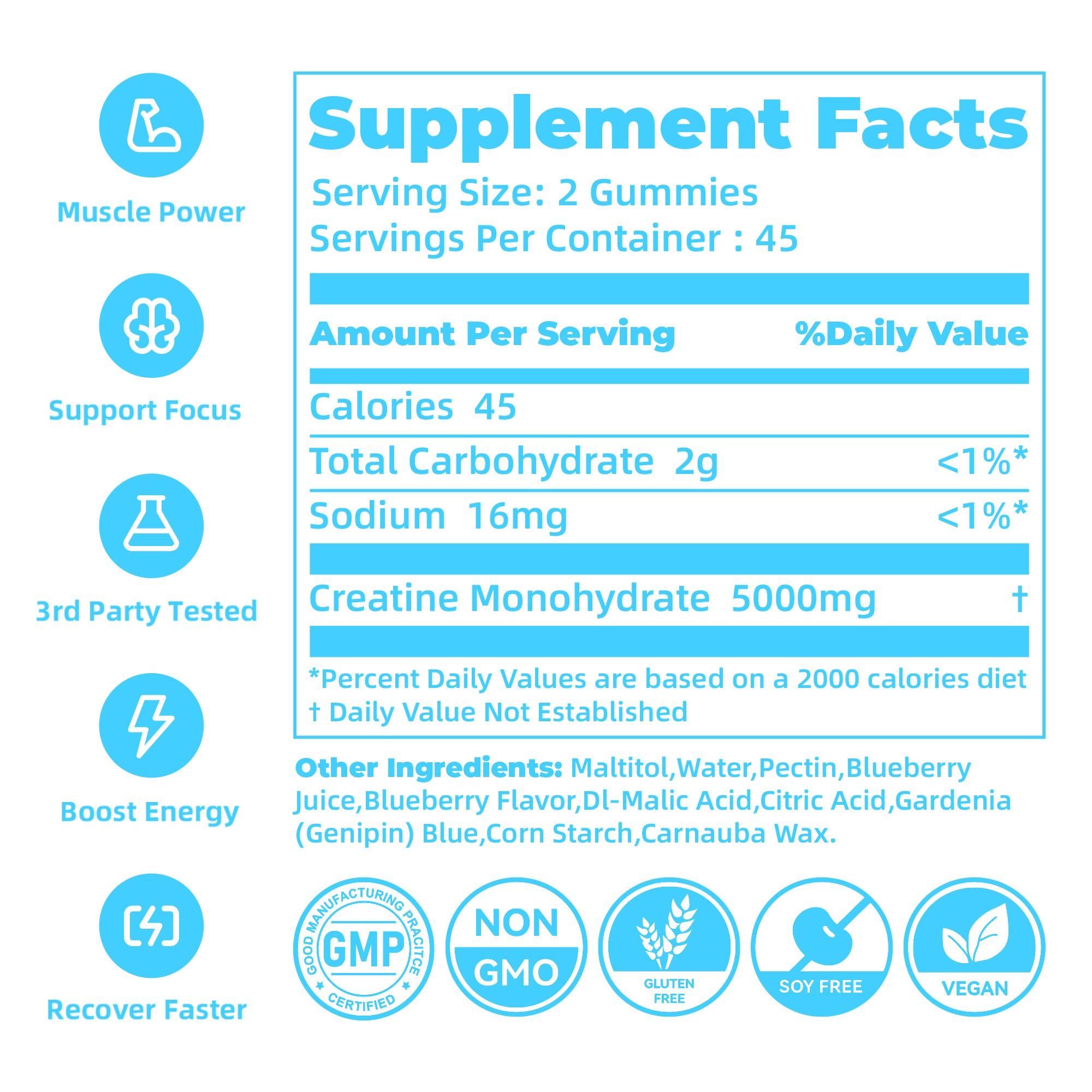 novomins Creatine Monohydrate Gummies 5000mg for Men & Women, Chewables Creatine Monohydrate for Muscle Strength, Muscle Builder, Energy Boost, Pre-Workout Supplement novomins buy supplements canada