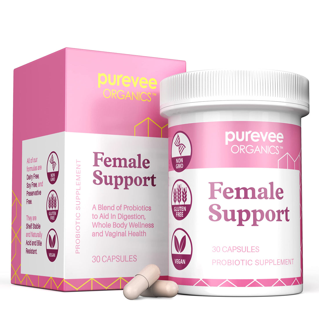 Purevee Organics Vaginal Probiotics for Women, 10 Essential Probiotic Strains, Vaginal + pH Balance Purevee Organics buy supplements canada