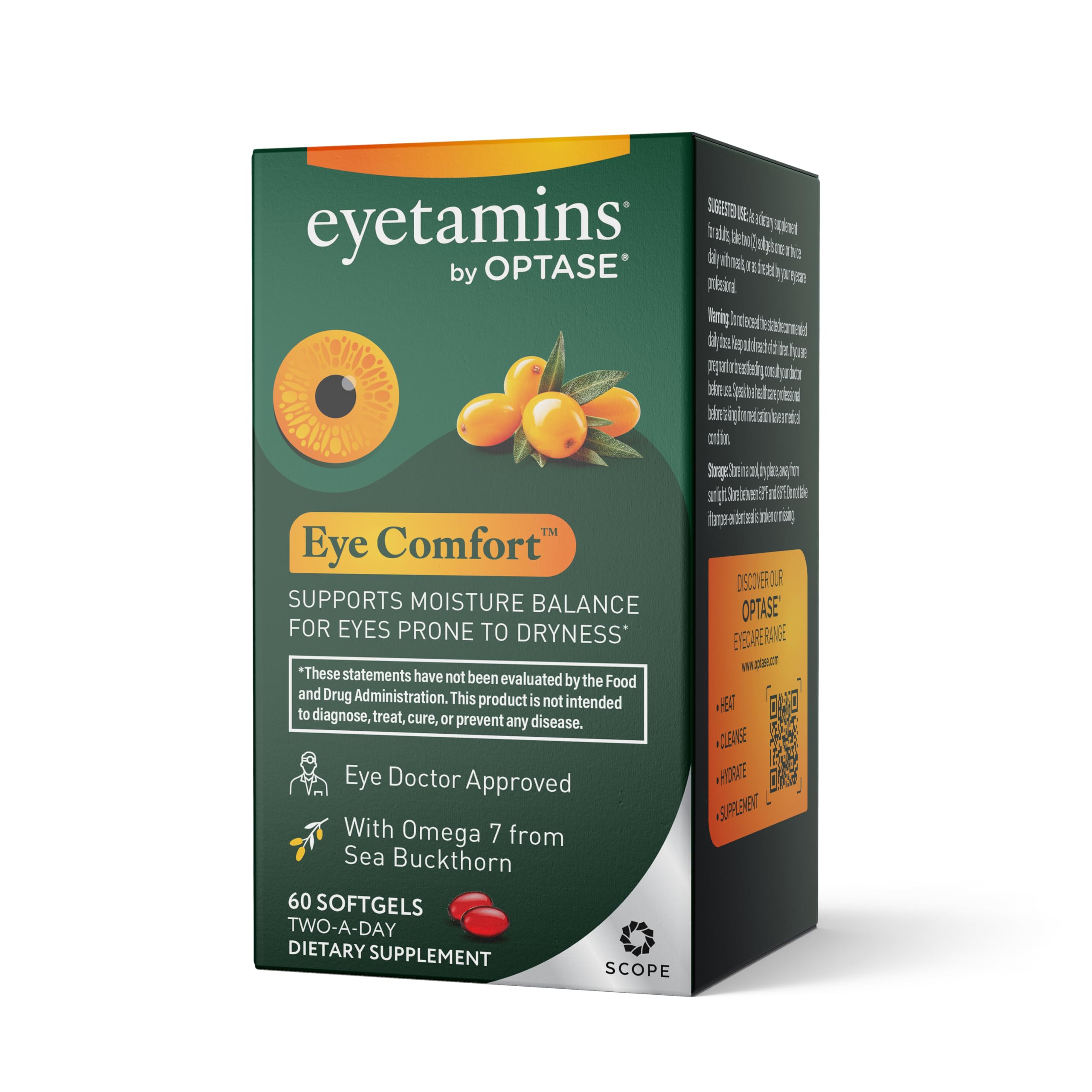 eyetamins® by OPTASE® Eye Comfort™ - 60 Softgels - Eye Doctor Recommended - an Omega-Based Eye Supplement formulated to Support Moisture Balance and Eye Comfort from Within. Plant Based Soft gels. eyetamins buy supplements canada