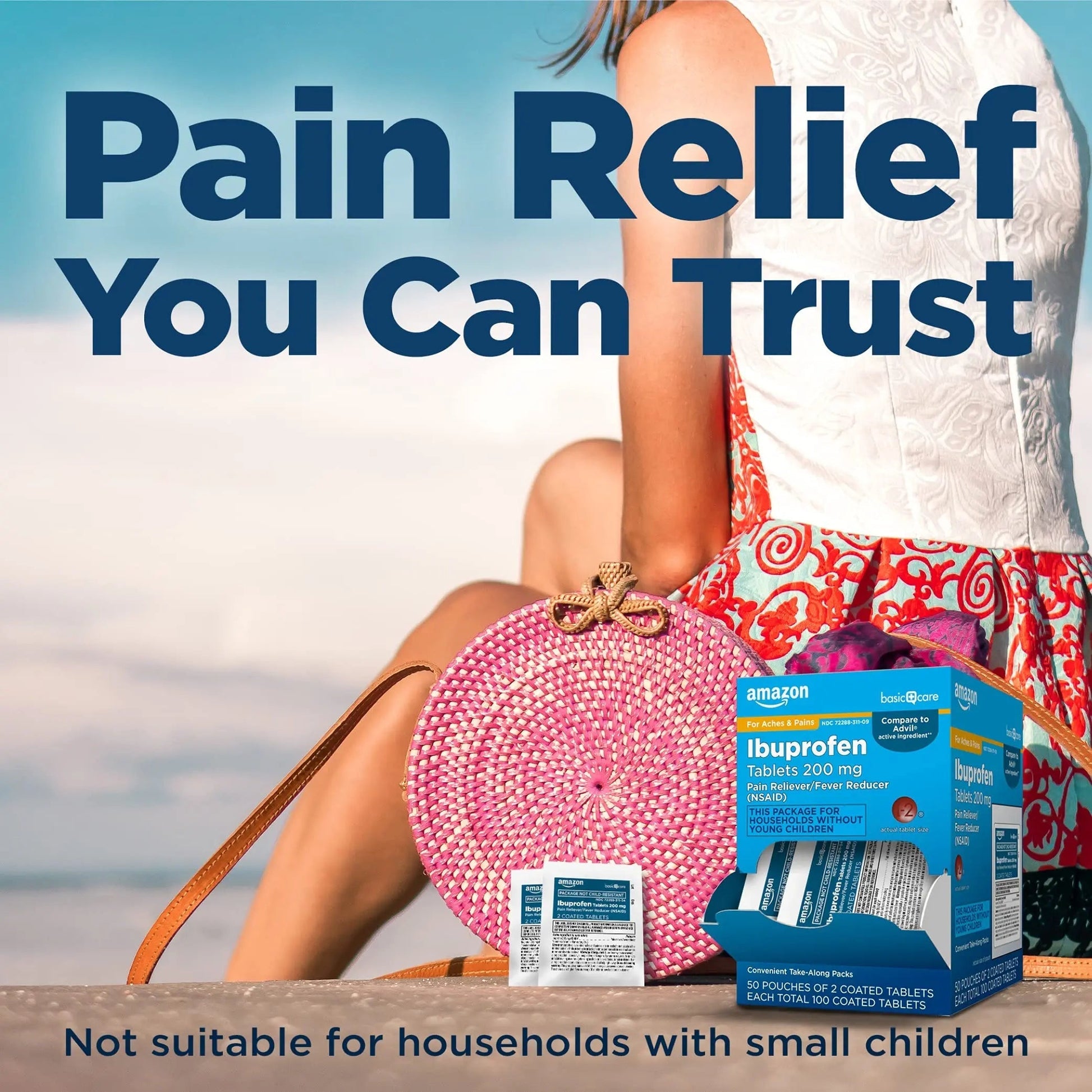 Amazon Basic Care Ibuprofen Tablets, 200 mg, Pain Reliever and Fever Reducer, For Headache, Muscular Aches, Arthritis, Backache, Menstrual Pain, 100 Count (Pack of 1) Amazon Basic Care buy supplements canada