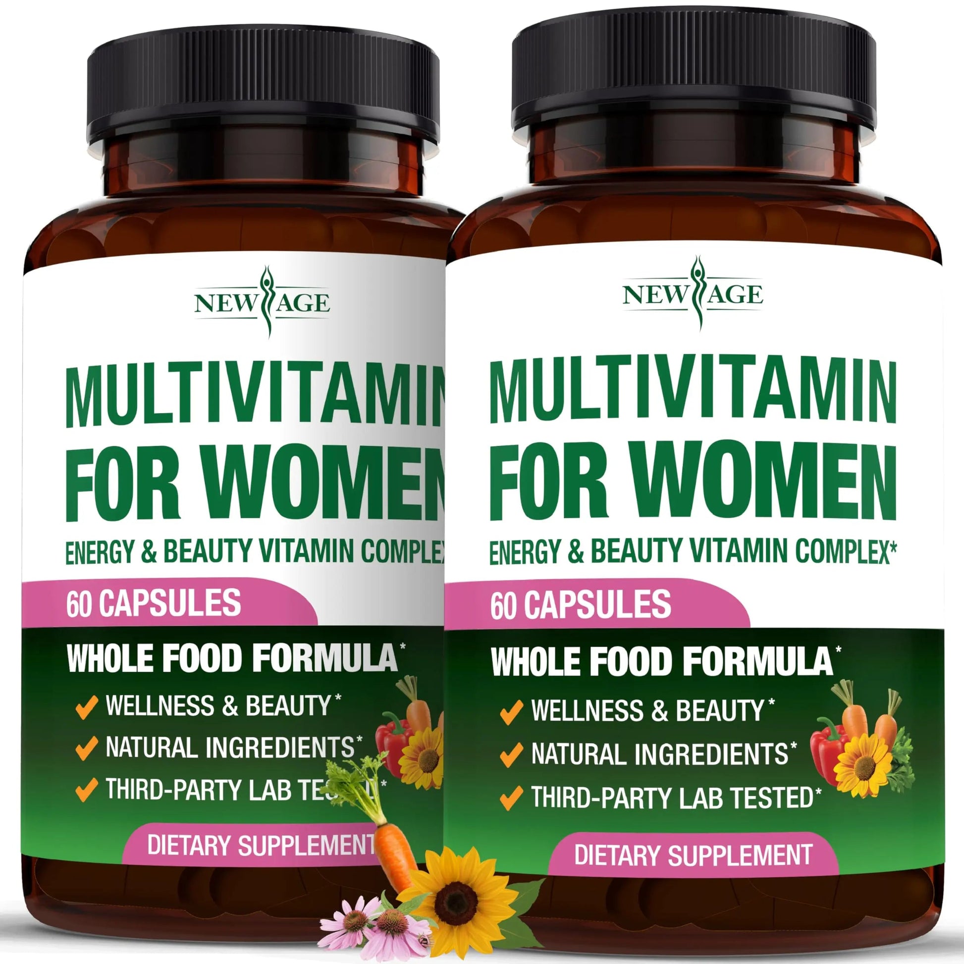 NEW AGE Multivitamin for Women - B-Complex, Whole Foods, Hair Support, Iron - All in1 Womens Multivitamin NEW AGE buy supplements canada