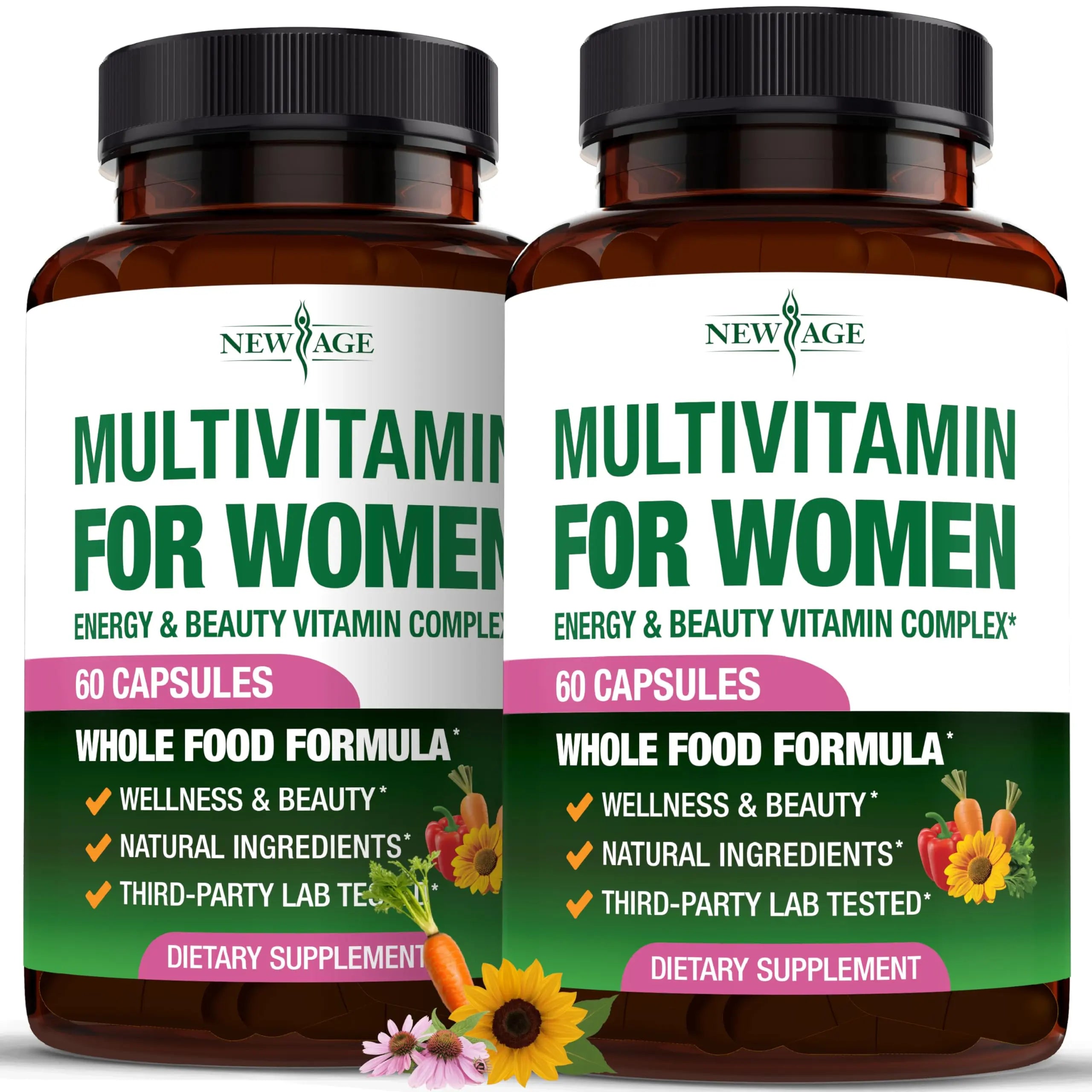 NEW AGE Multivitamin for Women - B-Complex, Whole Foods, Hair Support, Iron - All in1 Womens Multivitamin NEW AGE buy supplements canada