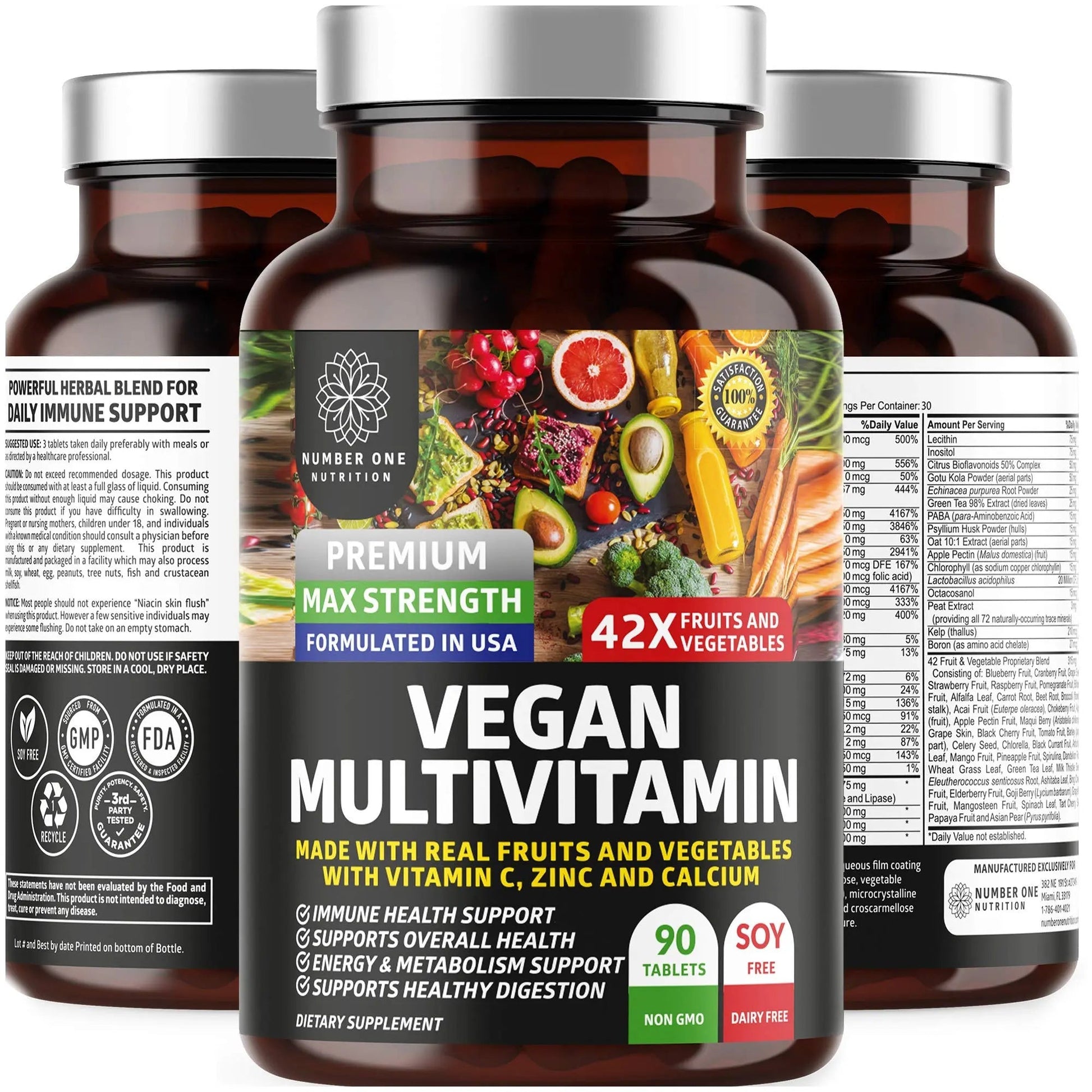 N1N Premium Plant Based Multivitamin [42 Powerful Ingredients] Men & Women Daily Multivitamins with Raw Veggies and Fruits, Probiotics Number One Nutrition buy supplements canada