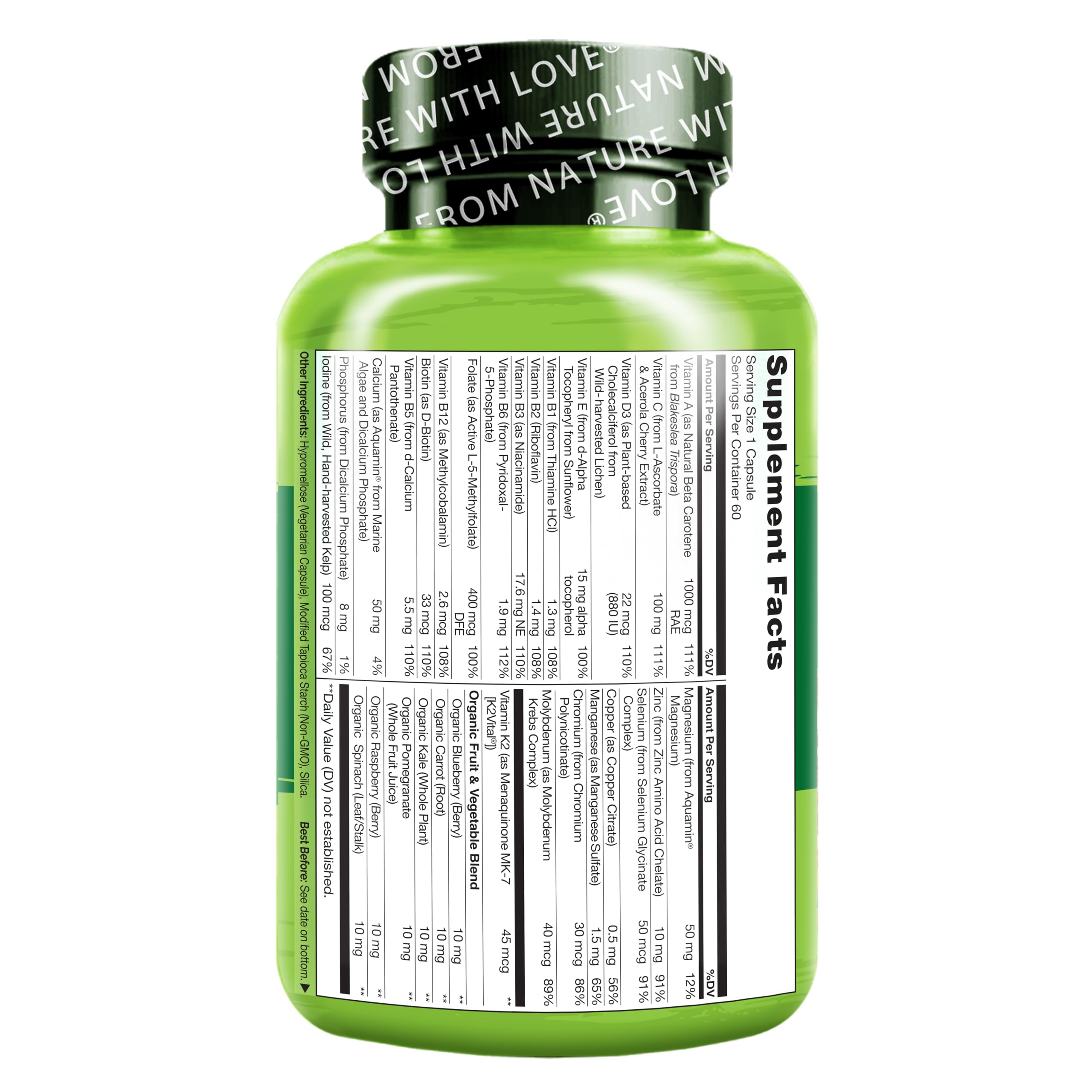 NATURELO Mens Multivitamins - One Daily Multivitamin for Men with Vitamins, Minerals & Organic Whole Foods, Boost Energy & Health, NATURELO buy supplements canada