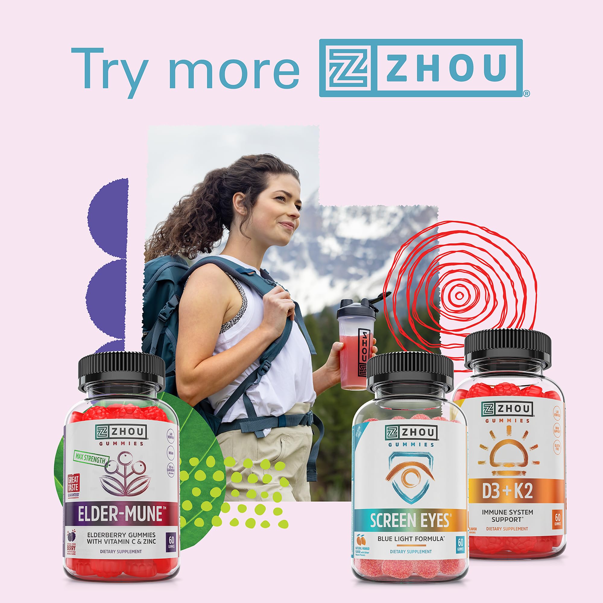 Zhou Screen Eyes Gummies - Lutein Gummies for Eye Health, Lutein and Zeaxanthin for Adults & Kids, Supports Eyesight, Blue Light Vision Health Formula - 60 Count ZHOU buy supplements canada