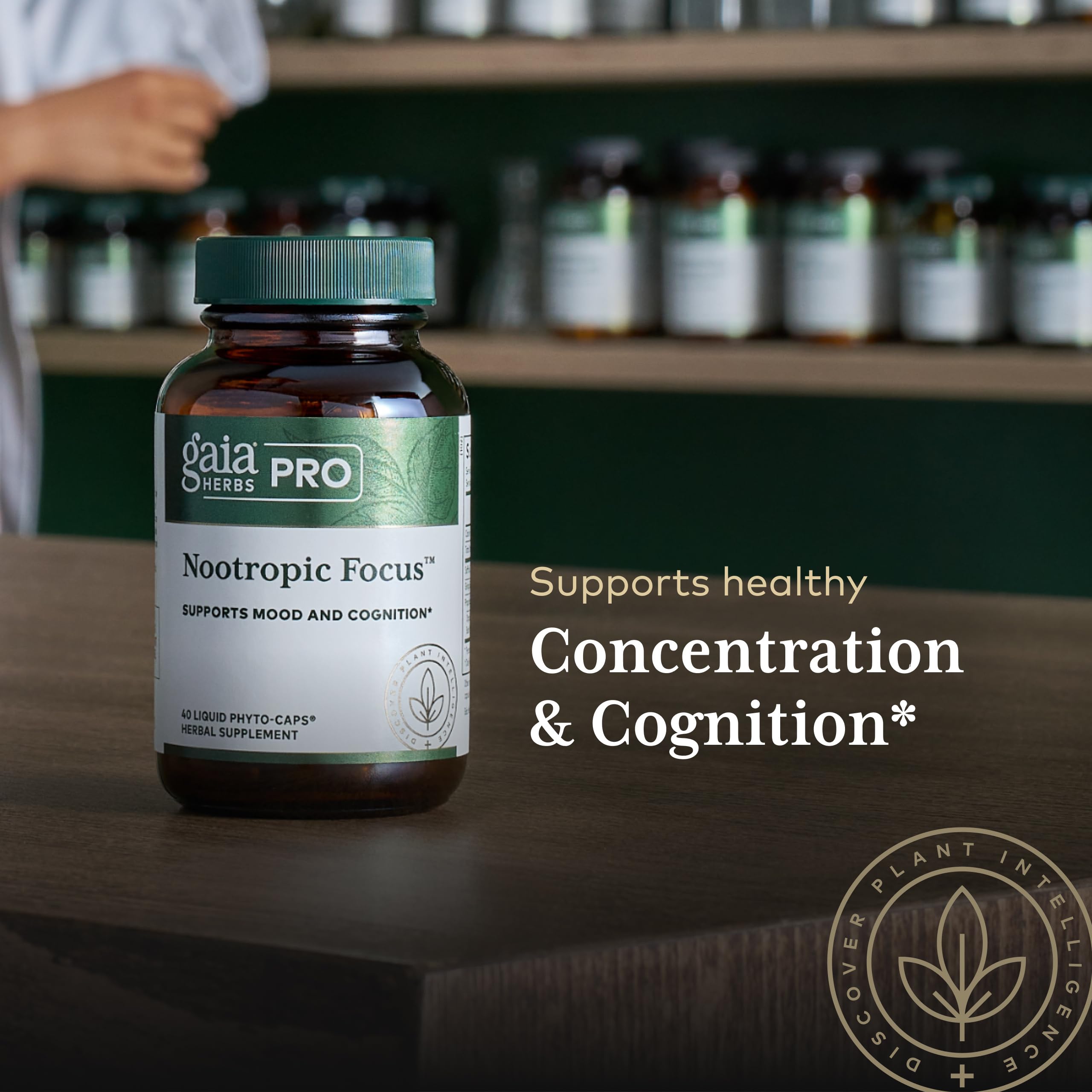 GAIA HERBS PRO Nootropic Focus - Brain Health Support Supplement* - Nootropic Supplement with Saffron, Ginkgo Leaf Extract & Lemon Balm - Vegan, Gluten-Free - 40 Liquid Phyto-Caps (20 Servings) Gaia Herbs PRO buy supplements canada