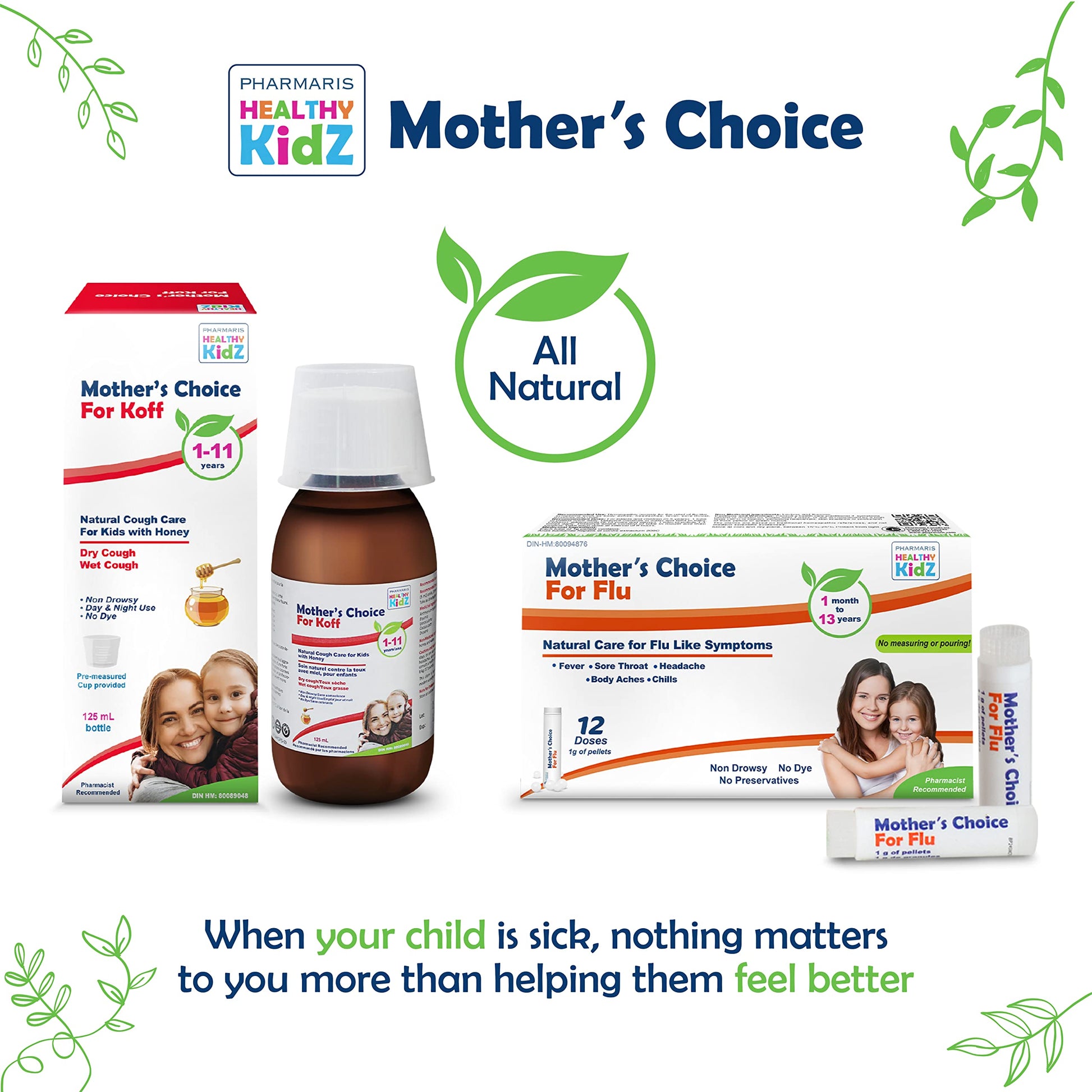 Mother’s Choice for Koff, for Dry and Wet Cough, Natural Cough Care for Kids with Honey, 125 ml PHARMARIS HEALTHY KIDZ MOTHER'S CHOICE buy supplements canada