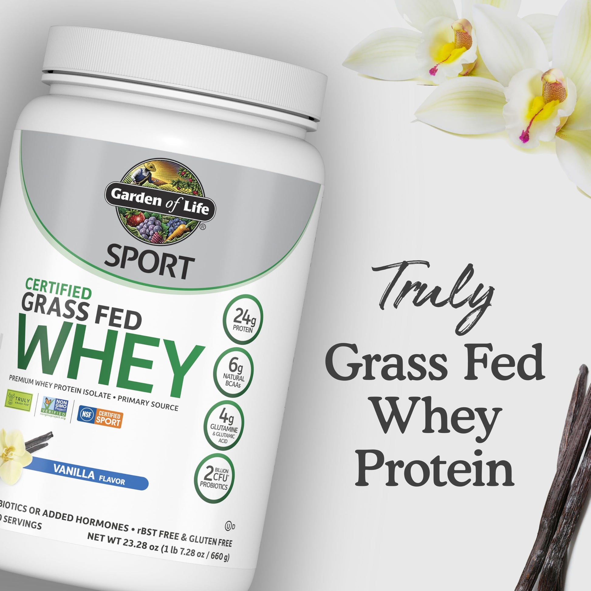 Garden of Life Sport Grass Fed Whey Protein Powder – 24g Whey Protein Isolate for Women & Men with Probiotics & Glutamine, Non-GMO, Gluten-Free, Cold-Processed, Vanilla Flavor, 20 Servings Garden of Life buy supplements canada