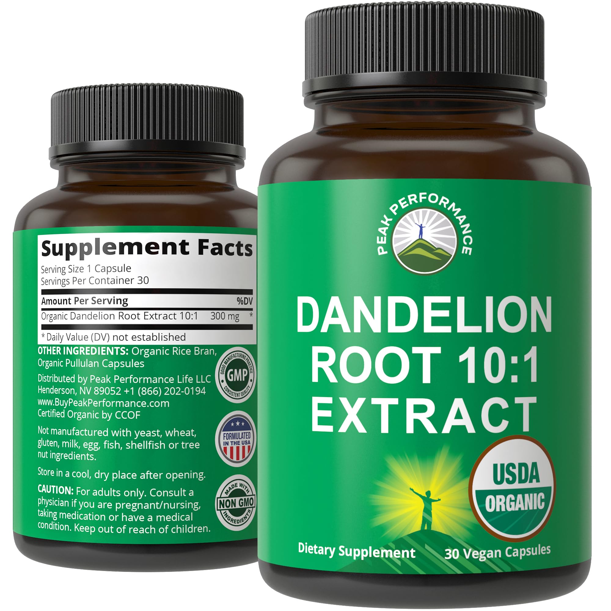 USDA Organic Dandelion Root Extract Supplement - 10x More Potent Than Raw Root. Standardized and Concentrated Vegan Dandelion Root Capsules for Women and Men. Supports Detox, Immune, Liver, Gut Health Peak Performance buy supplements canada