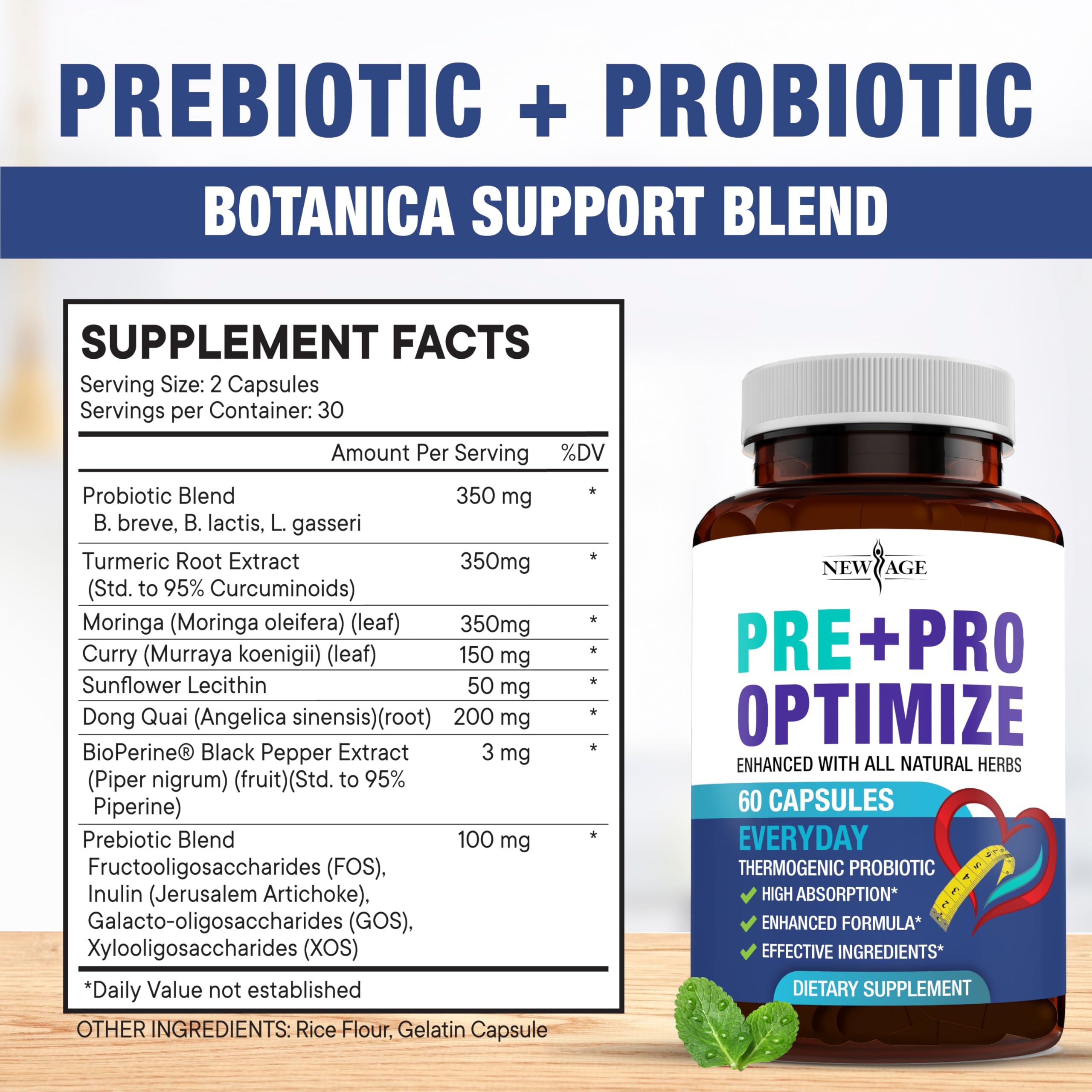 Pro Optimize Probiotics for Women, Menopause, 70 Billion CFU, Digestive Health - Relief for Bloating, Hot Flashes, Joint Support, Night Sweats - Gut Health & Metabolism - Dong Quai (120 (Pack of 2)) NEW AGE buy supplements canada