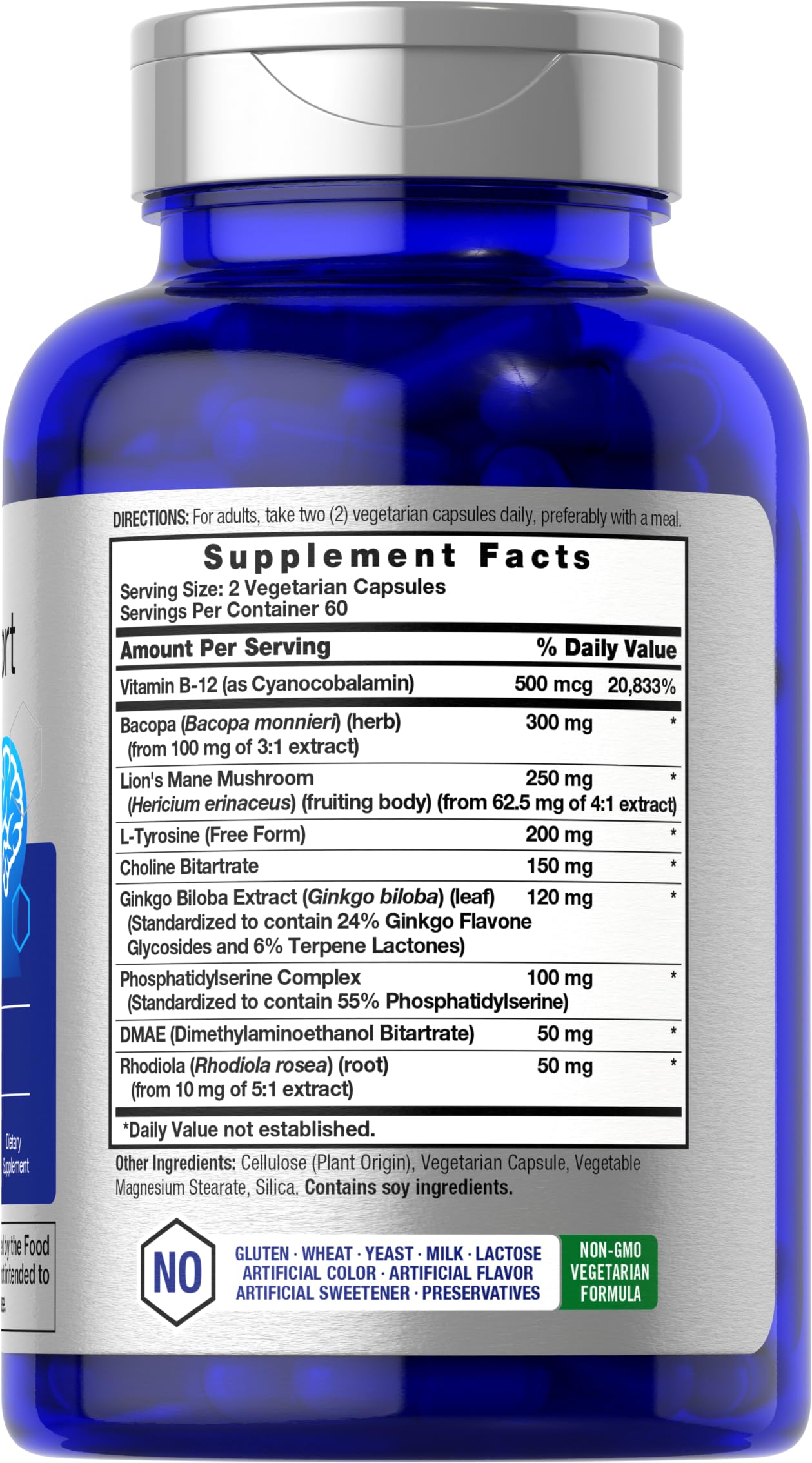 Horbäach Brain Supplement | 120 Capsules | with Phosphatidylserine & DMAE | Advanced Formula for Memory, Focus, Clarity | Vegetarian & Gluten Free | Neuro Support Horbäach buy supplements canada