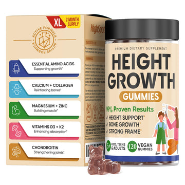 Height Growth Increase Vitamin Gummies, Calcium 100mg, Magnesium Glycinate 30mg, Zinc, Ashwagandha, Vitamin K2 D3 25mg Grow Tall Maximizer Supplement, Multivitamin for Kids, Teens Boy & Girl, Adults HighSpot buy supplements canada