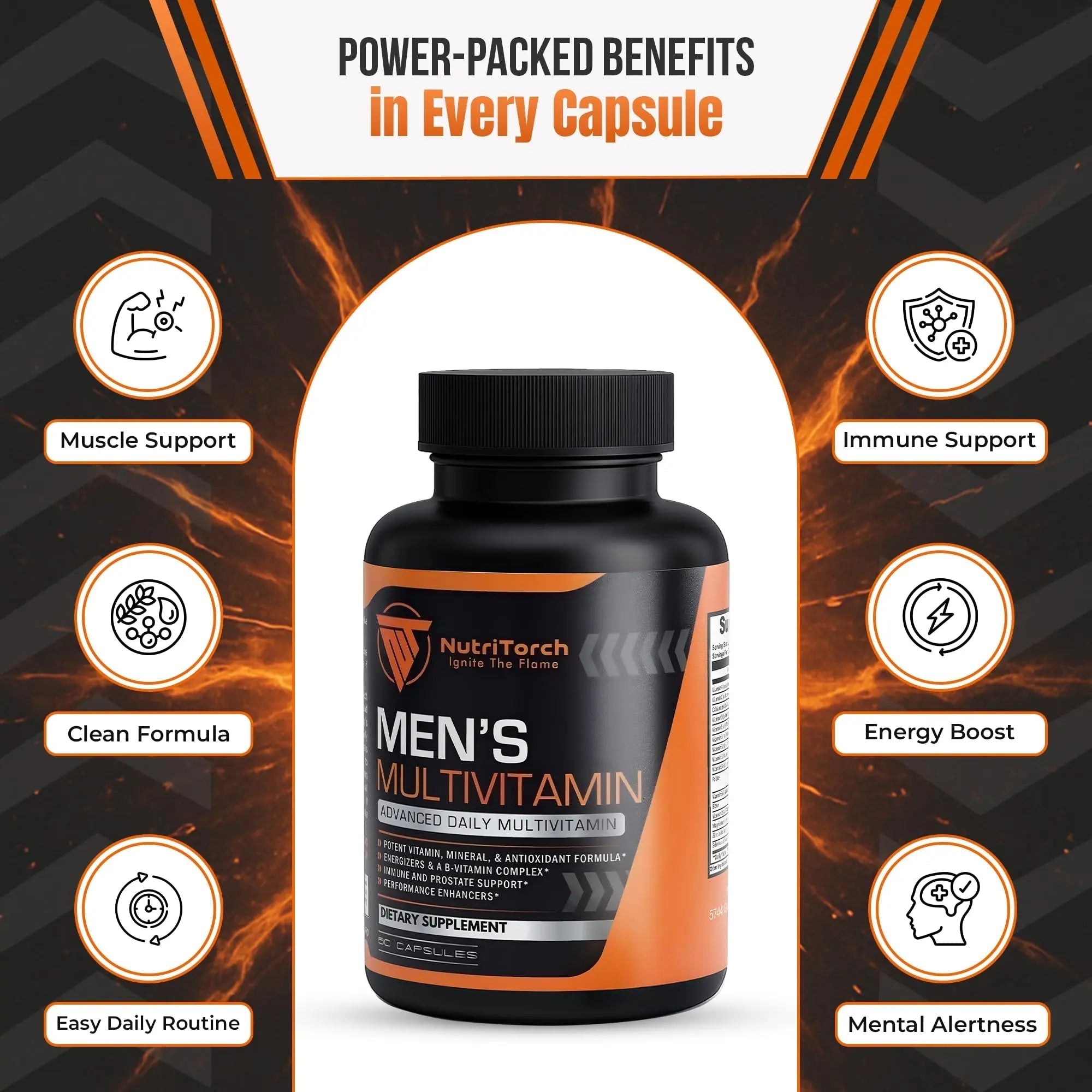 NutriTorch Multivitamin for Men – Adult Dietary Supplement with Vitamins A, C & D, Minerals & Antioxidants for Immune Support, Increased Energy NutriTorch buy supplements canada