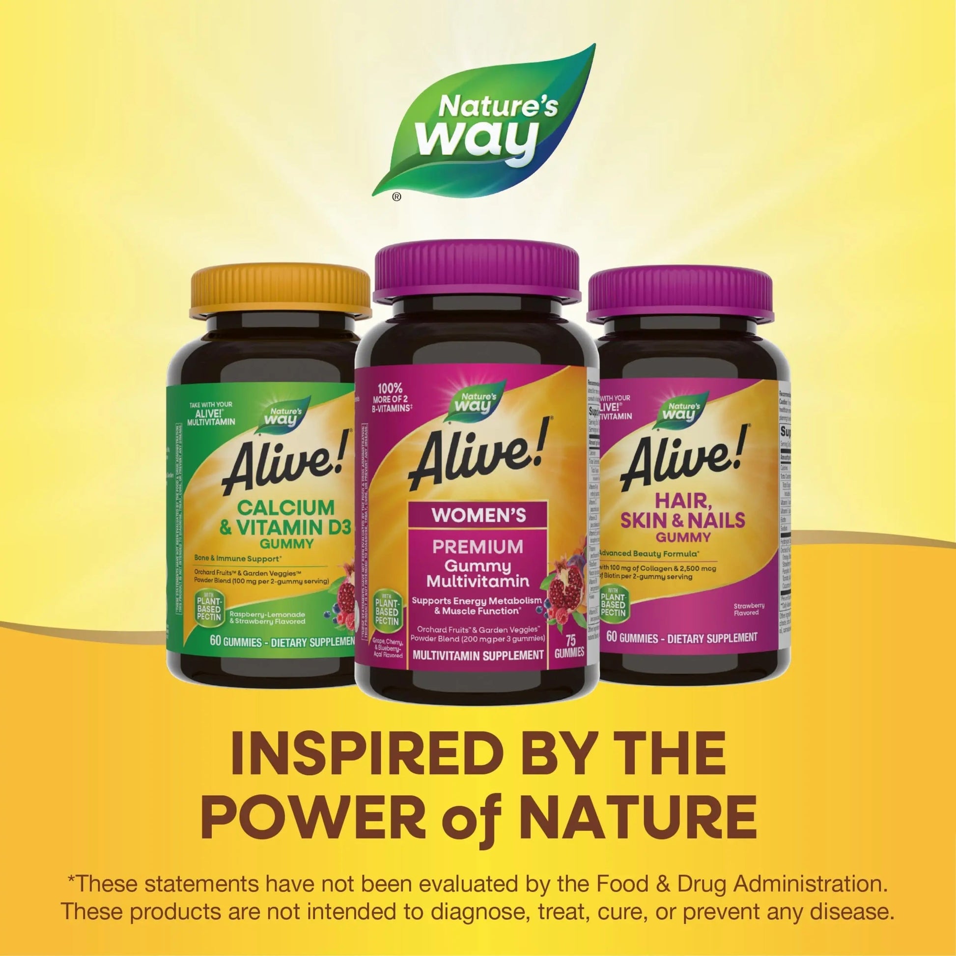 Nature’s Way Alive! Premium Women’s Gummy Multivitamin, Supports Energy Metabolism, Muscle Function*, B-Vitamins, Grape, Cherry, & Blueberry-Acai Flavored, 75 Gummies Nature's Way buy supplements canada