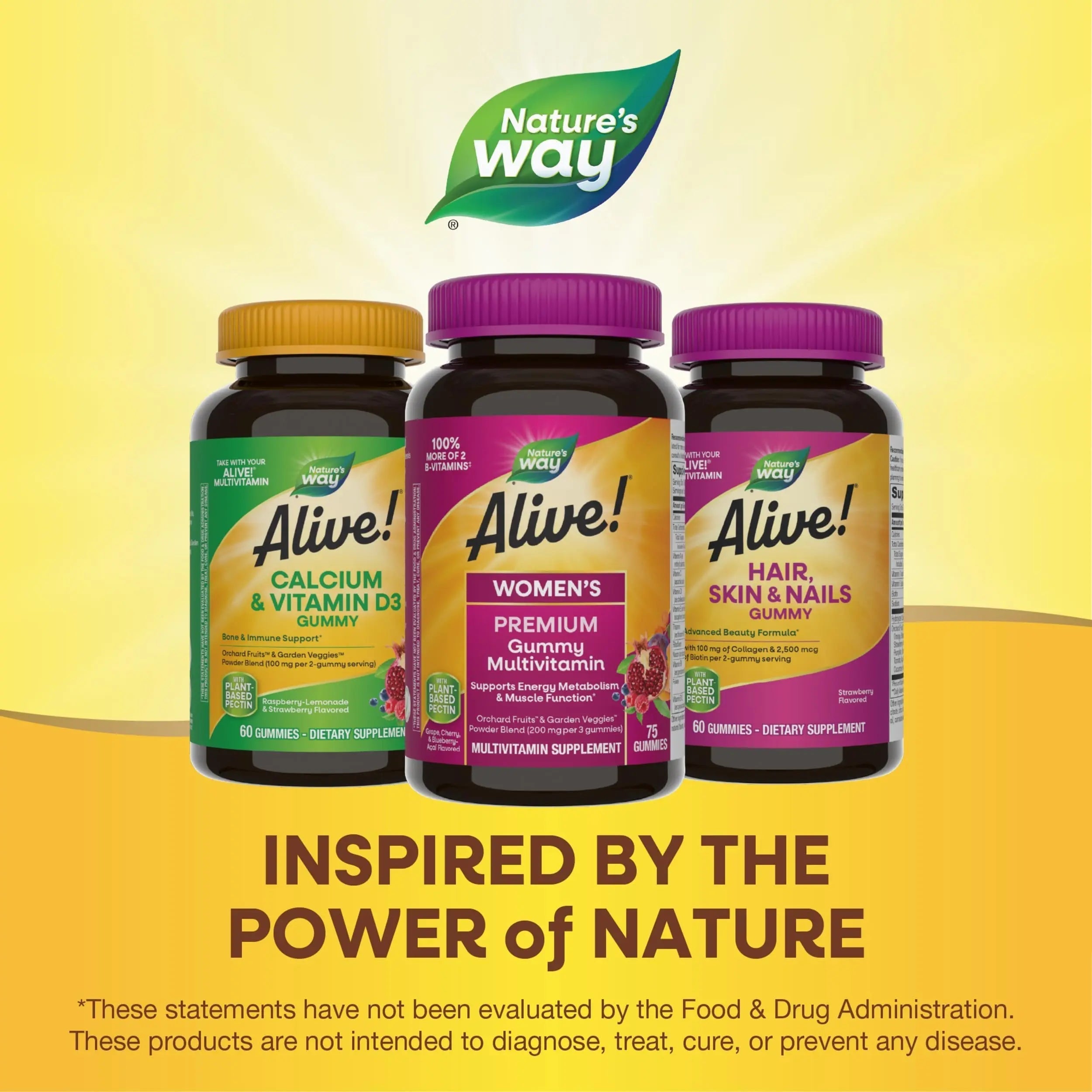 Nature’s Way Alive! Premium Women’s Gummy Multivitamin, Supports Energy Metabolism, Muscle Function*, B-Vitamins, Grape, Cherry, & Blueberry-Acai Flavored, 75 Gummies Nature's Way buy supplements canada