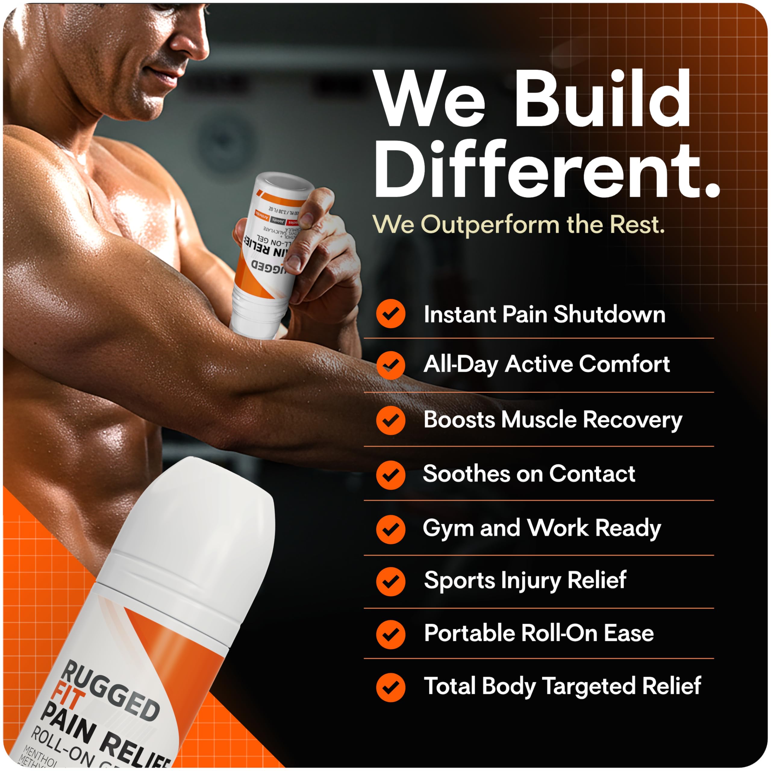 Rugged Fit Max-Strength Pain Relief Roll-On Gel – Cold & Hot Therapy with Menthol 2% + Methyl Salicylate 10% – Fast-Absorbing, Non-Greasy for Back, Arthritis, Muscle & Joint Pain – 3.38 fl oz Rugged Fit buy supplements canada