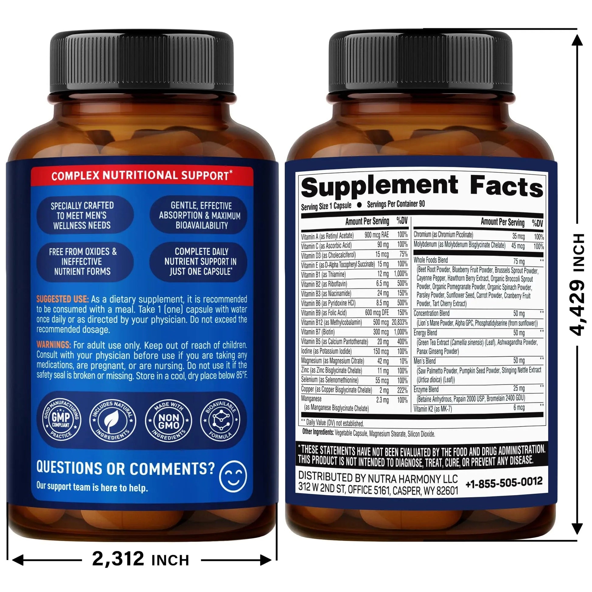NUTRAHARMONY Multivitamins for Men & Magnesium Glycinate Capsules NUTRAHARMONY buy supplements canada