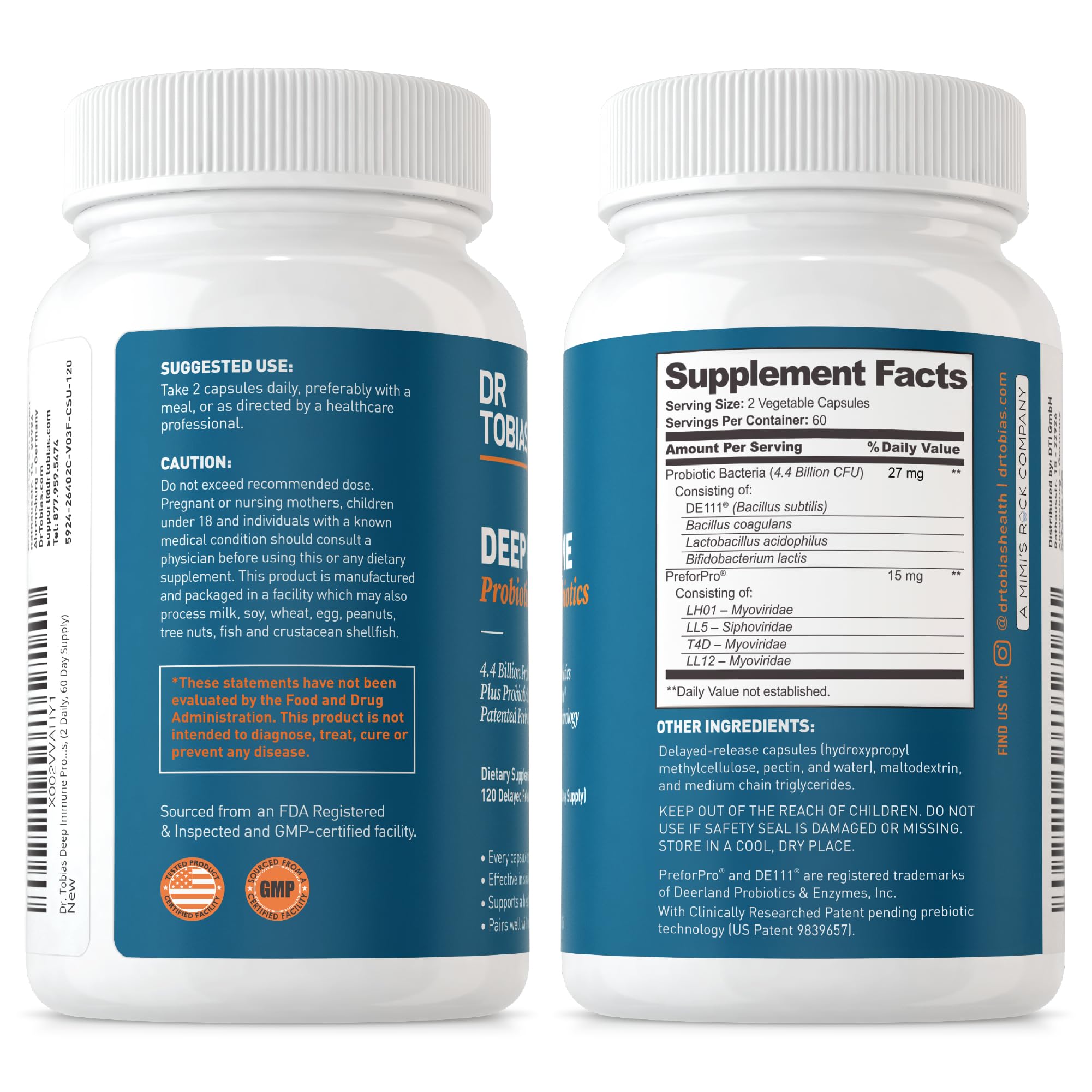 Dr. Tobias Deep Immune Probiotics & Prebiotics, 4.4 Billion CFU Probiotics for Women Dr. Tobias buy supplements canada