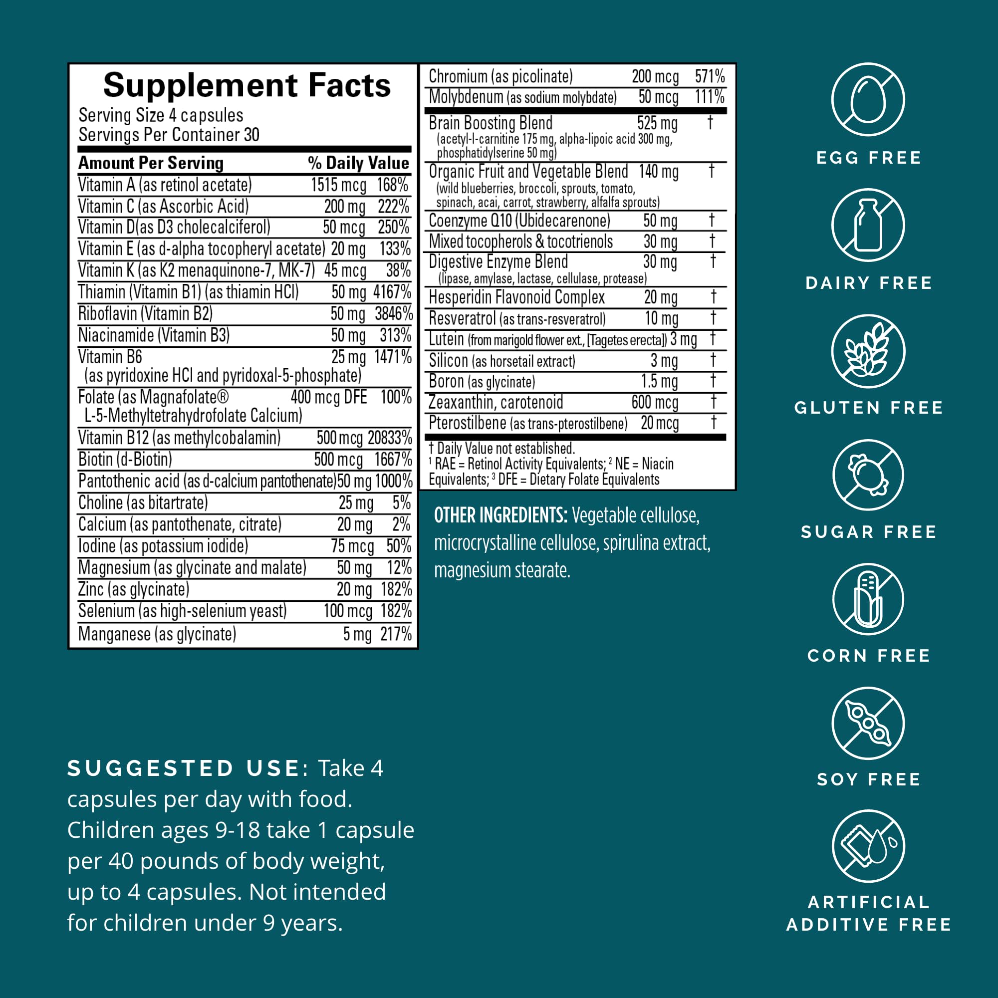 BRAINMD Dr Amen NeuroVite Plus - 120 Capsules - Multivitamin & Mineral Supplement, Enhanced with Phytonutrients, Enzymes & Whole Foods - Gluten Free - 30 Servings BRAINMD buy supplements canada