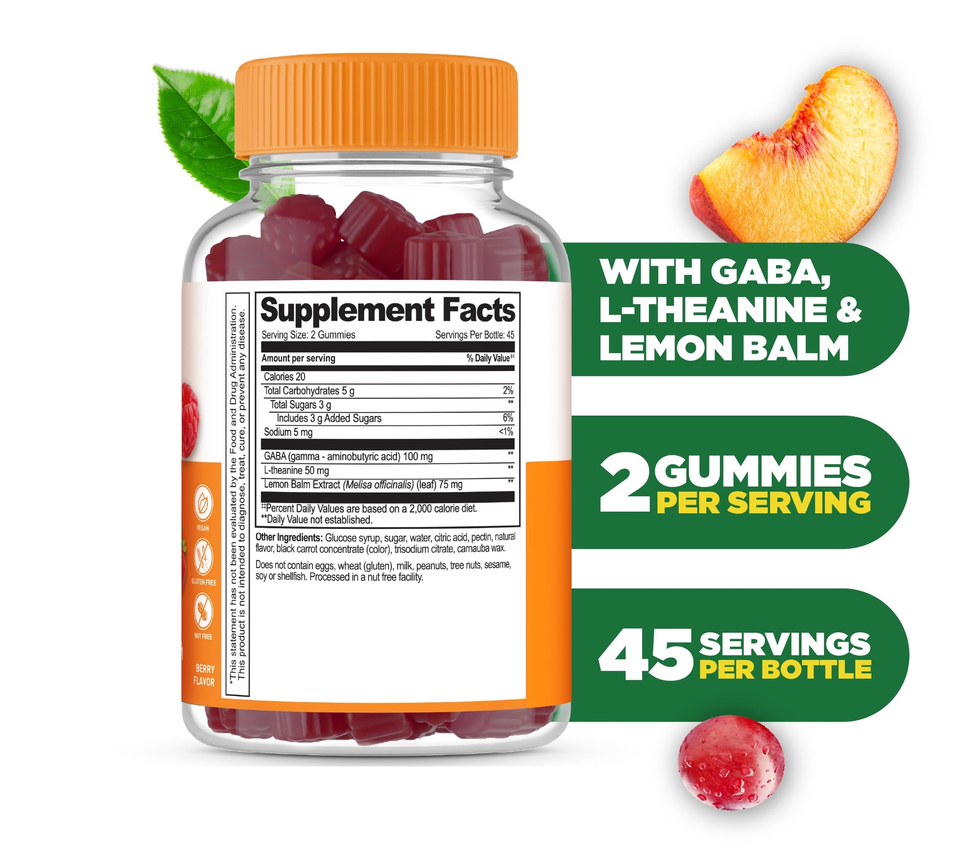 Lifeable Stress Aid Gummies for Teens | with Lemon Balm, GABA and L Theanine Supplements | Vegan Non GMO Mood Support Supplement | Great Tasing Stress Vitamins | L-Theanine for Teen | 90 Gummies Lifeable buy supplements canada