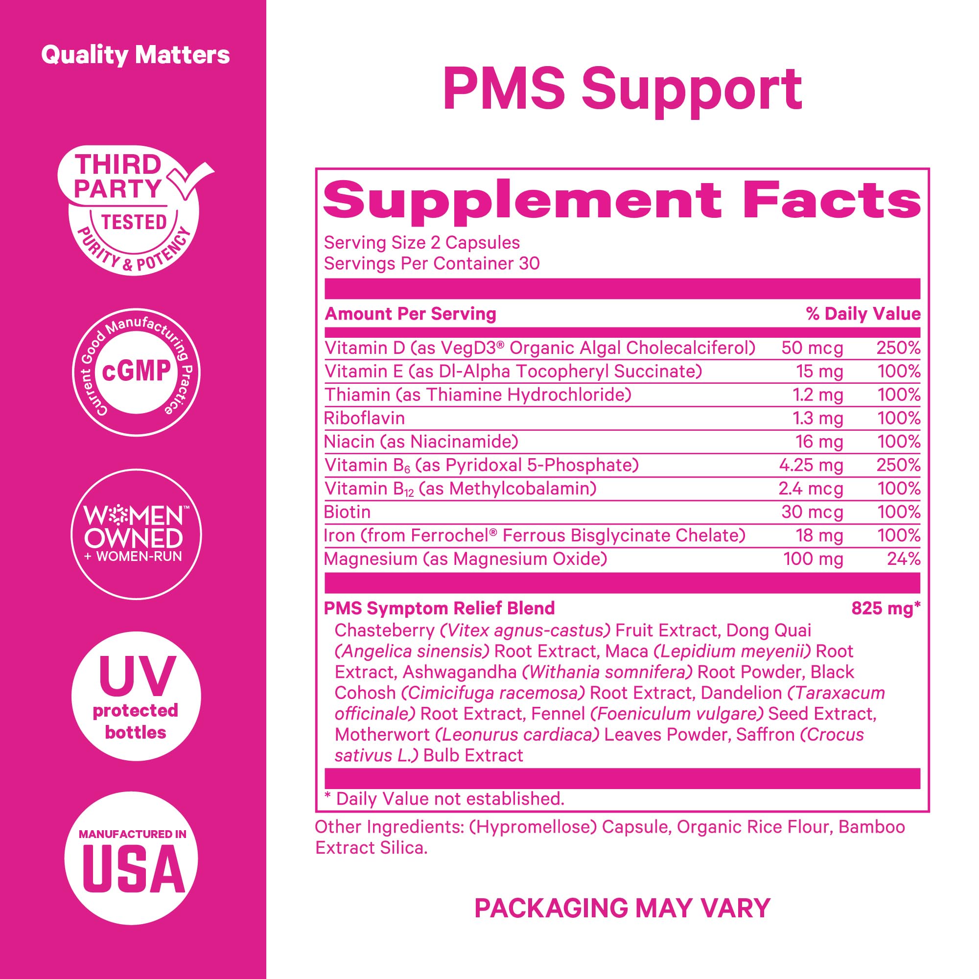 Pink Stork PMS Supplement for Women - Vitex, Ashwagandha, Maca Root & 10 Vitamins & Minerals to Support Hormone Balance, Mood, Bloating, Period Regularity - 60 Capsules Pink Stork buy supplements canada