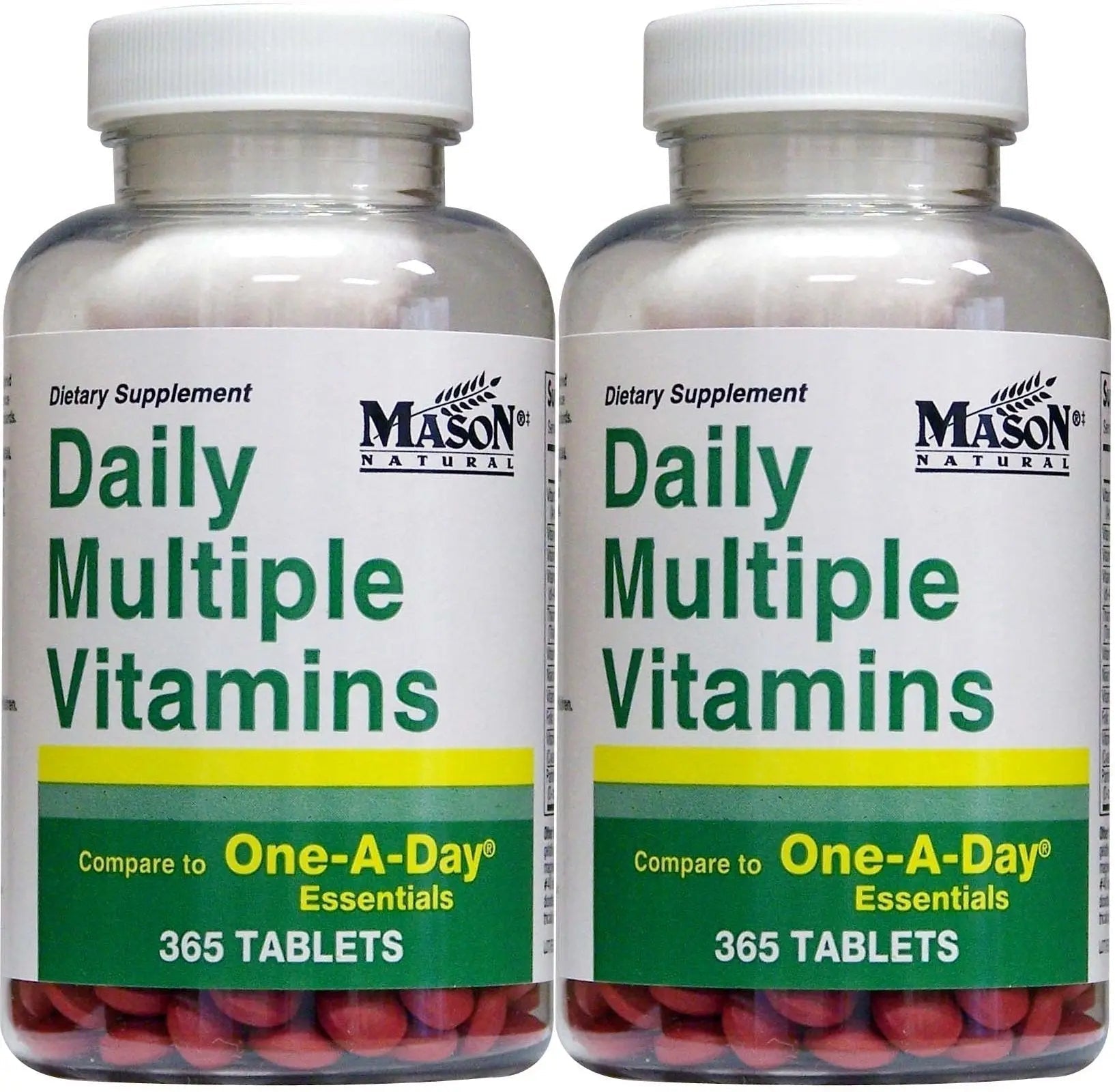 Daily Multiple Vitamins Compare to One A Day Essentials Multivitamin Multimineral Supplement 365 Tablets per Bottle Pack of 2 Total 730 Tablets MASON NATURAL buy supplements canada