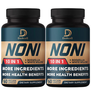 DEDICAD 10in1 Noni Capsules - 4 Month Supply with Elderberry, Boswellia, Turmeric, Ginger & More - Support Muscle, Joint, Digestive & Immune - 2 Packs of 60 Vegan Capsules, Non-GMO & Gluten-Free DEDICAD buy supplements canada