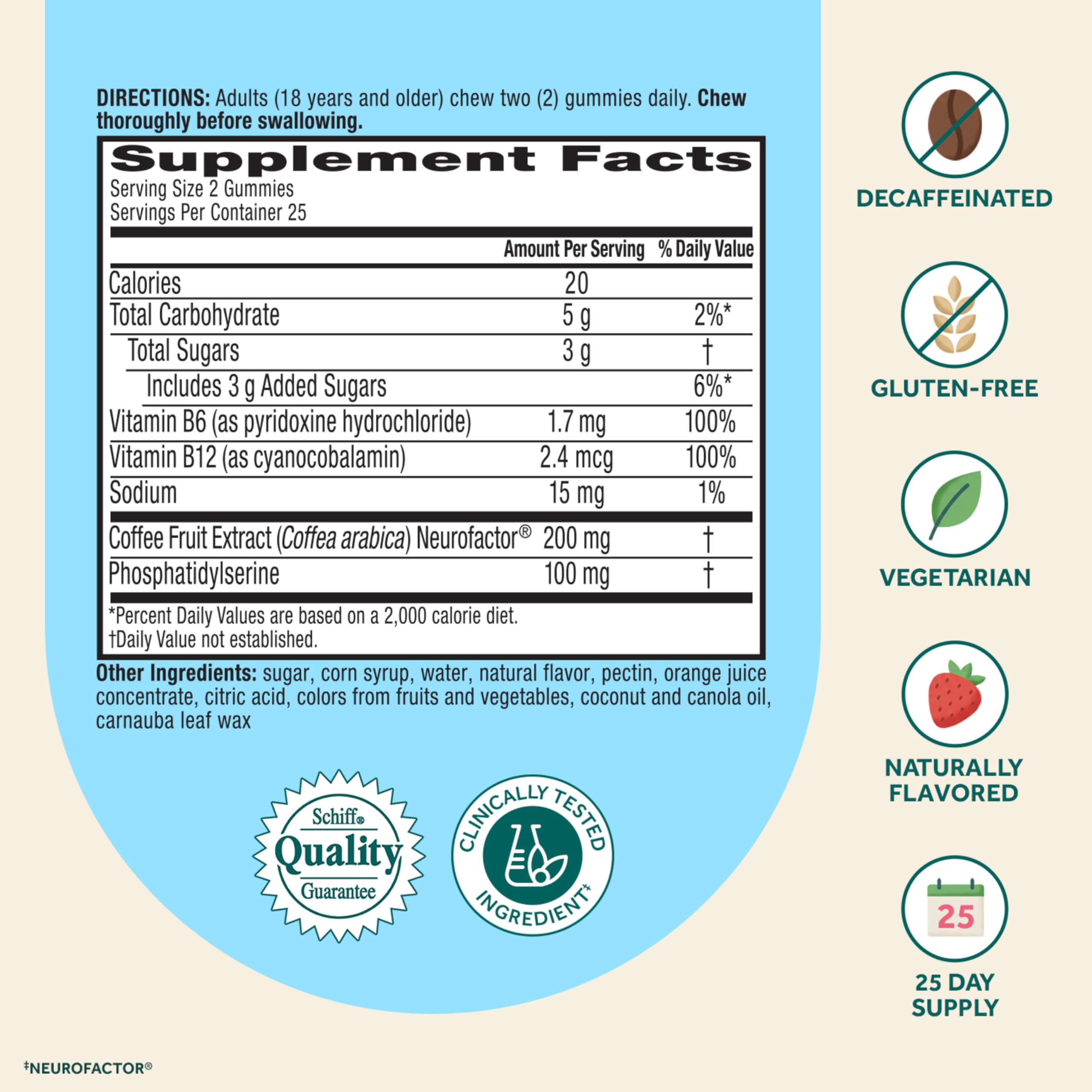 NEURIVA Plus Decaffeinated Nootropic Brain Supplement for Memory, Focus & Concentration & Cognitive Function, Clinically Tested NeuroFactor, Phosphatidylserine, Vitamins B6 B12,50ct Strawberry Gummies NEURIVA buy supplements canada