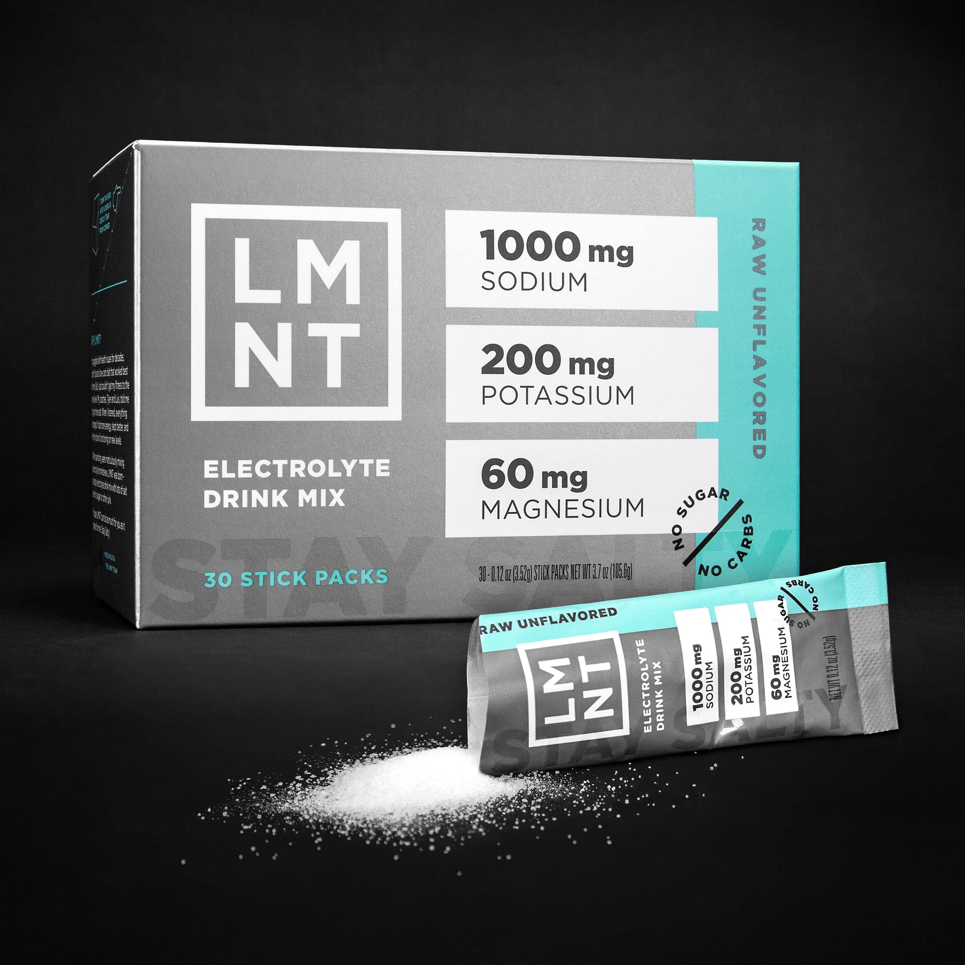 LMNT Zero-Sugar Electrolytes - Raw Unflavored Salt - Hydration Powder Packets Drink LMNT buy supplements canada