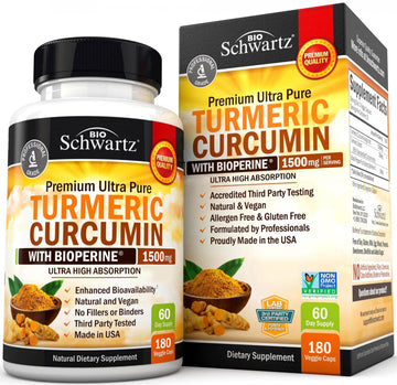 Turmeric Curcumin with Black Pepper Extract 1500mg - High Absorption BioSchwartz buy supplements canada