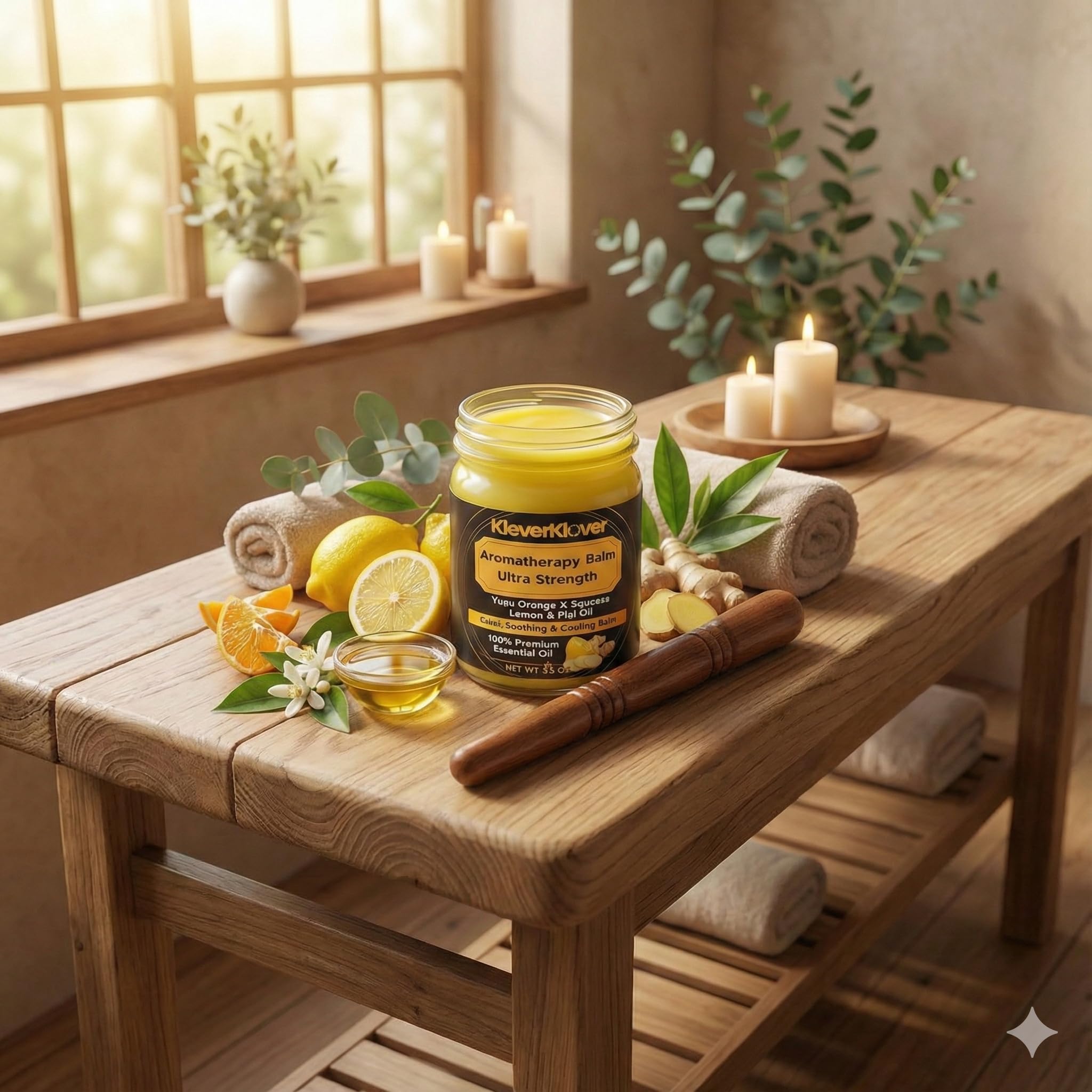 KleverKlover Back and Neck Aromatherapy Balm Ultra Strength for Healing Sore Muscle & Joint After Workout or Yoga - Plai Oil - Preservative Free- Citrus Scent + Free Massage Reflexology Wooden Stick KleverKlover buy supplements canada