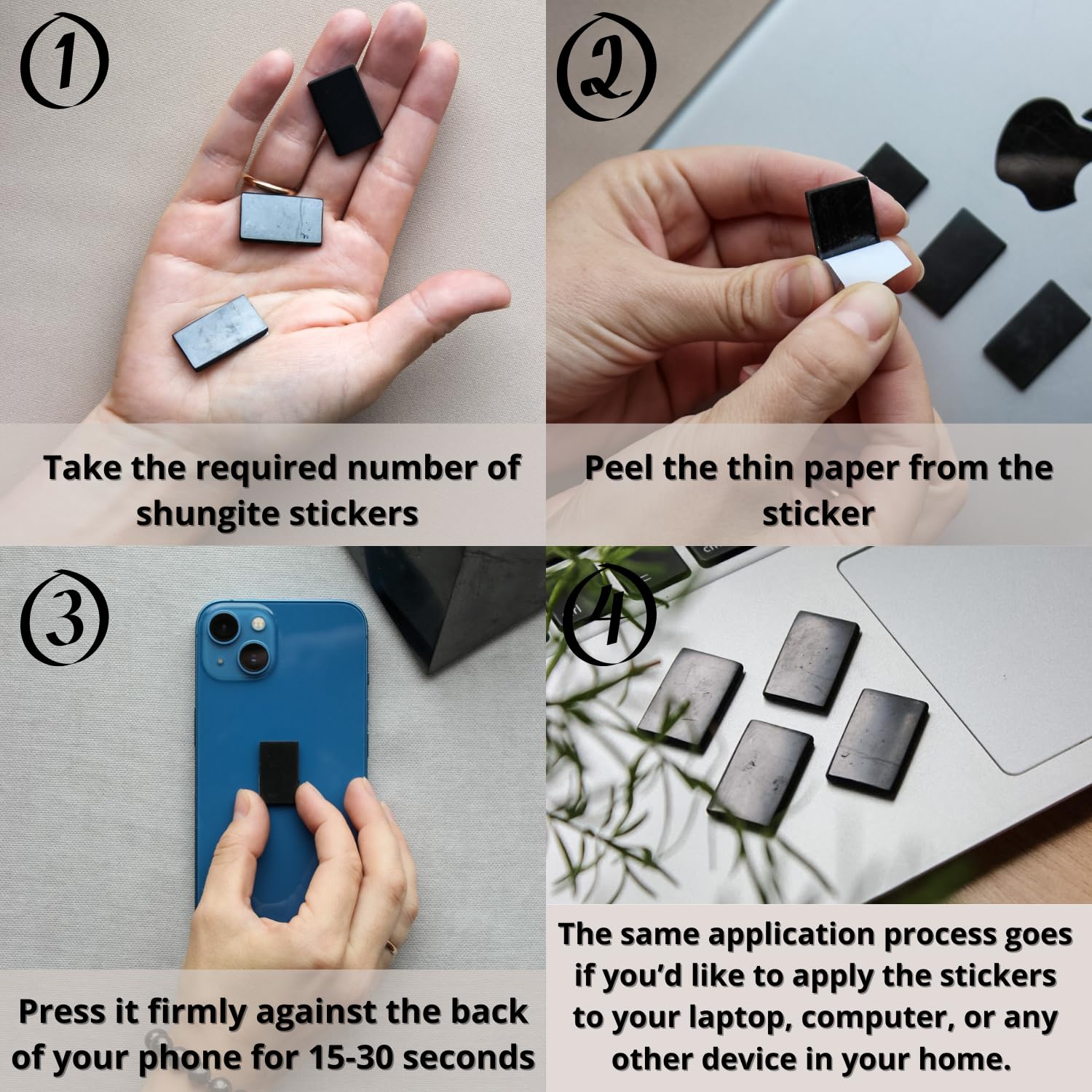 KARELIANMASTERS Shungite Stones Pyramid and Sticker for Phone Set - Crystal Healing Protection KARELIANMASTERS buy supplements canada