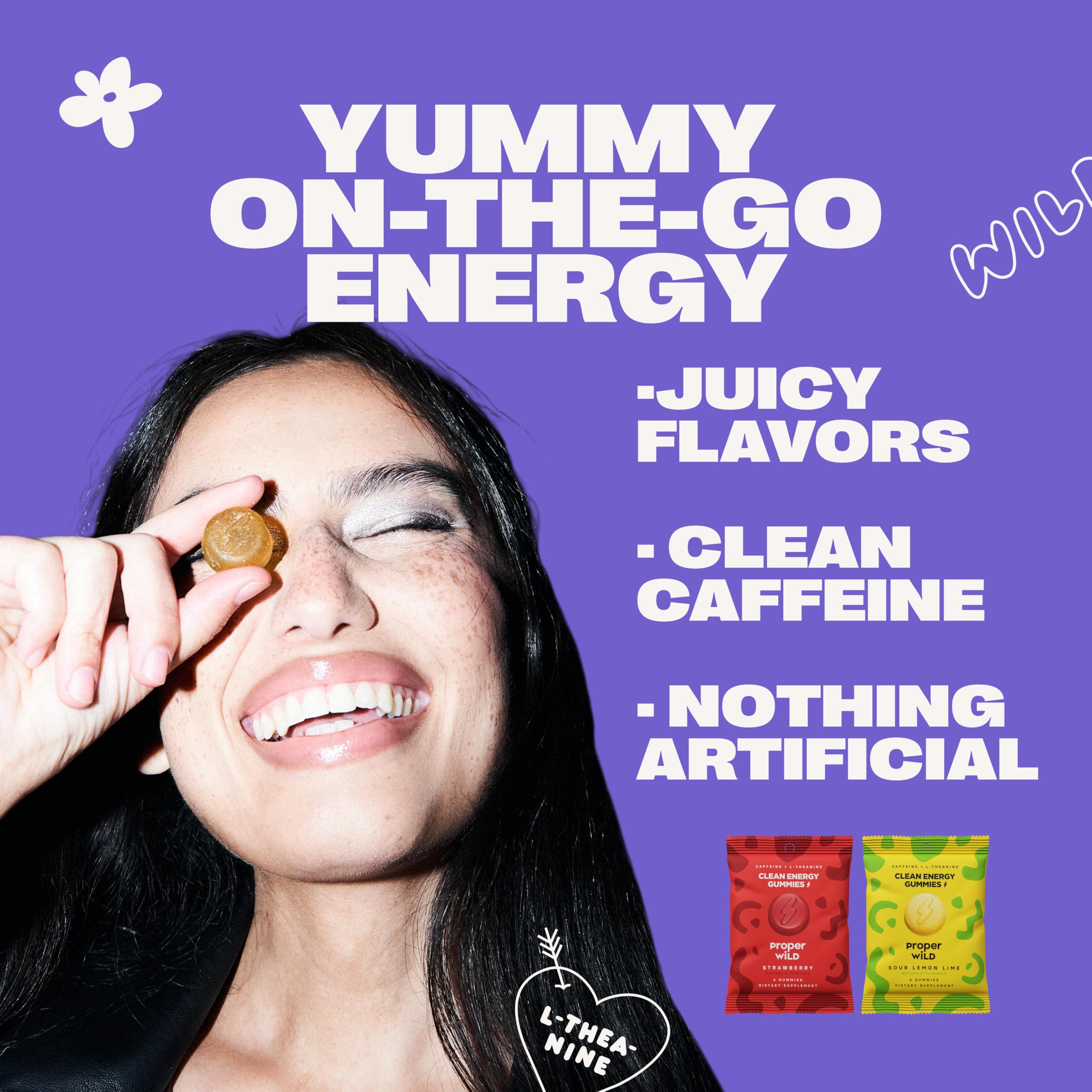 Proper Wild Energy Chews & Gummies for Focus & Clean Energy, Vegan with L-Theanine & Organic Caffeine, Plant-Based, Gluten-Free, Non-GMO, Strawberry (10-Pack) Proper Wild buy supplements canada