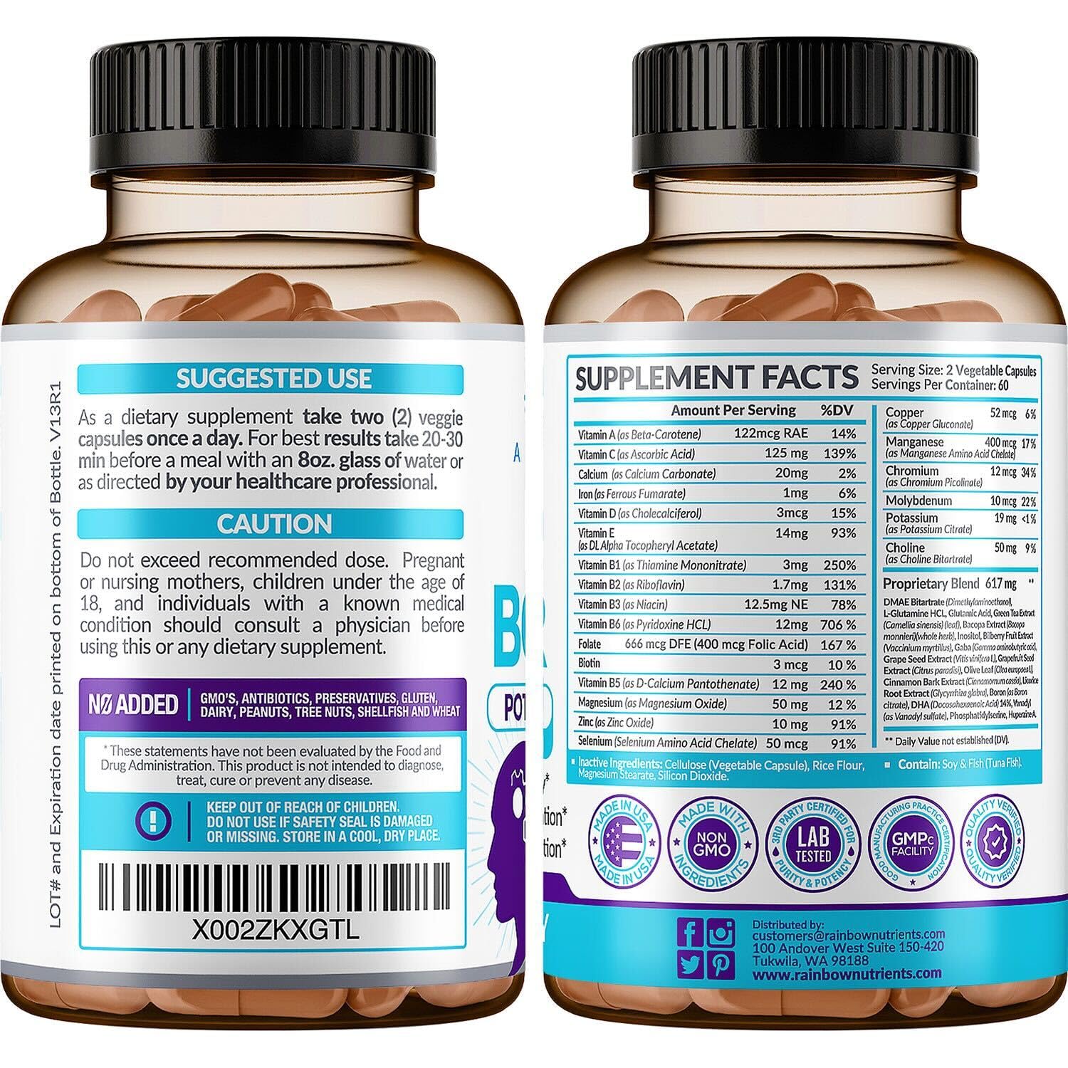 40-in-1 Brain Booster Supplements for Memory, Focus, Clarity, Energy, Performance Rainbow Nutrients, LLC buy supplements canada