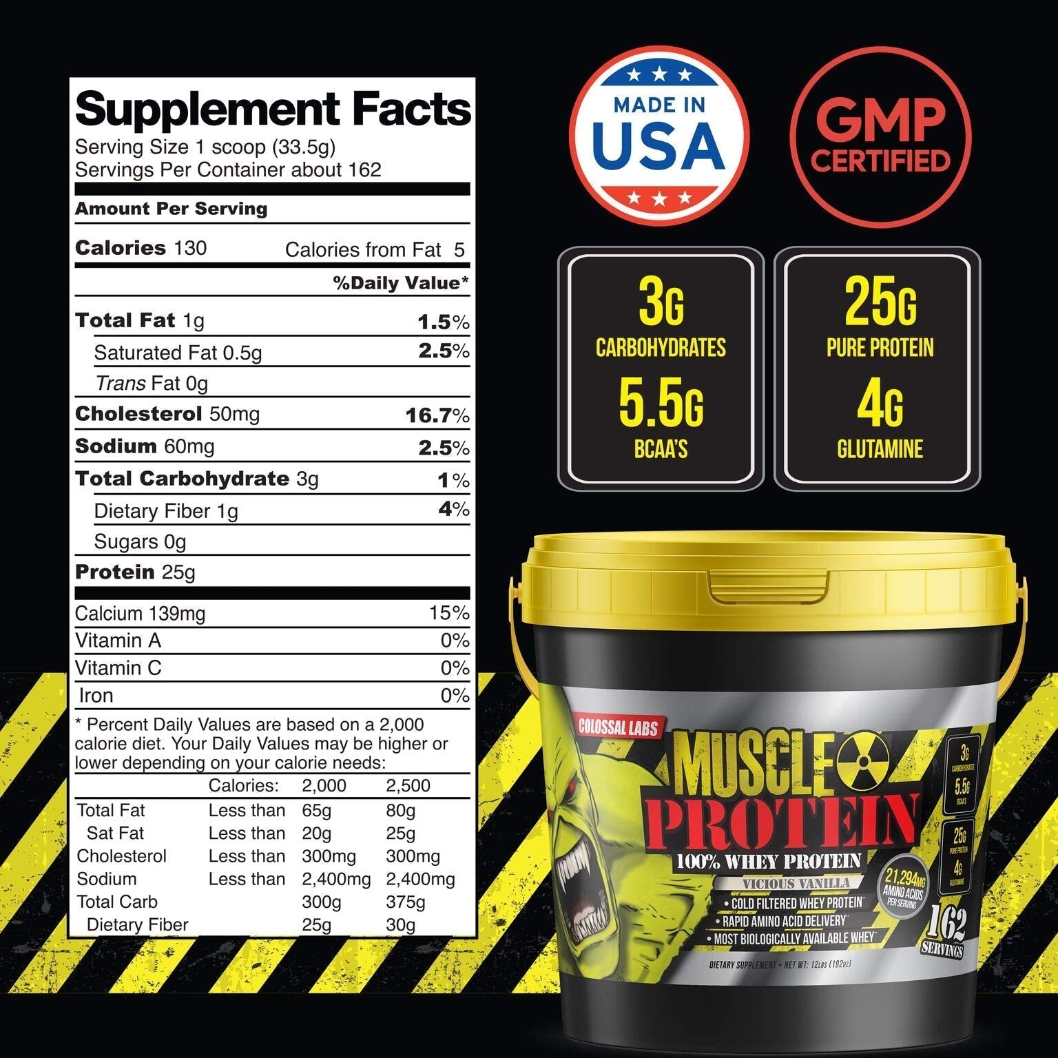 COLOSSAL LABS Muscle Protein Whey Powder [12 lbs/Pack of 1]–Chocolate Protein COLOSSAL LABS buy supplements canada