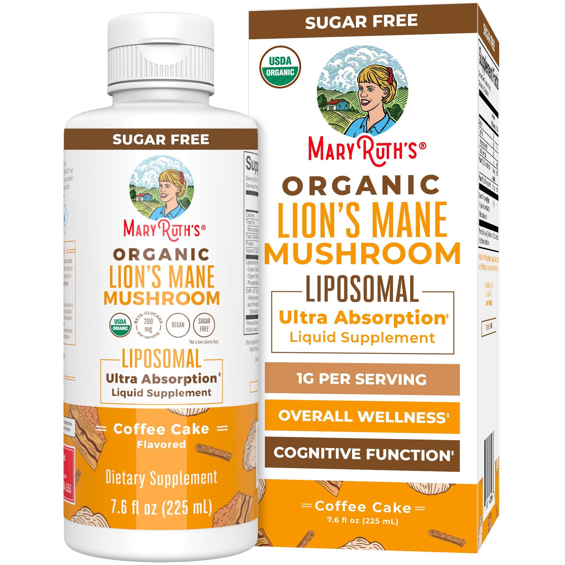 MaryRuth Organics Lions Mane Supplement | Ultra Absorption Liposomal | Full Spectrum Lion's Mane Mushroom | 200mg Beta-Glucans Per Serving | USDA Organic | Vegan | 7.6 oz | 15 Servings MARYRUTH'S buy supplements canada