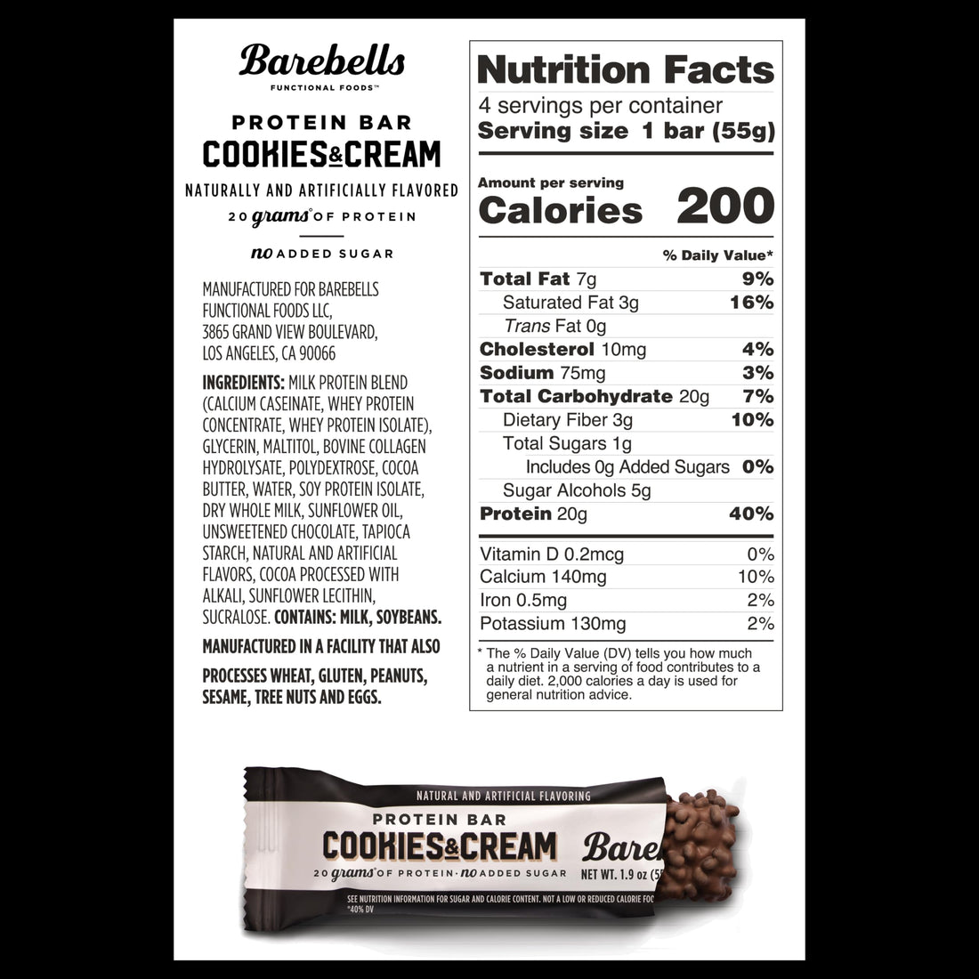 BAREBELLS Protein Bars Variety Value Pack - 16 Count, 1.9oz Bars - Protein Snacks BAREBELLS buy supplements canada