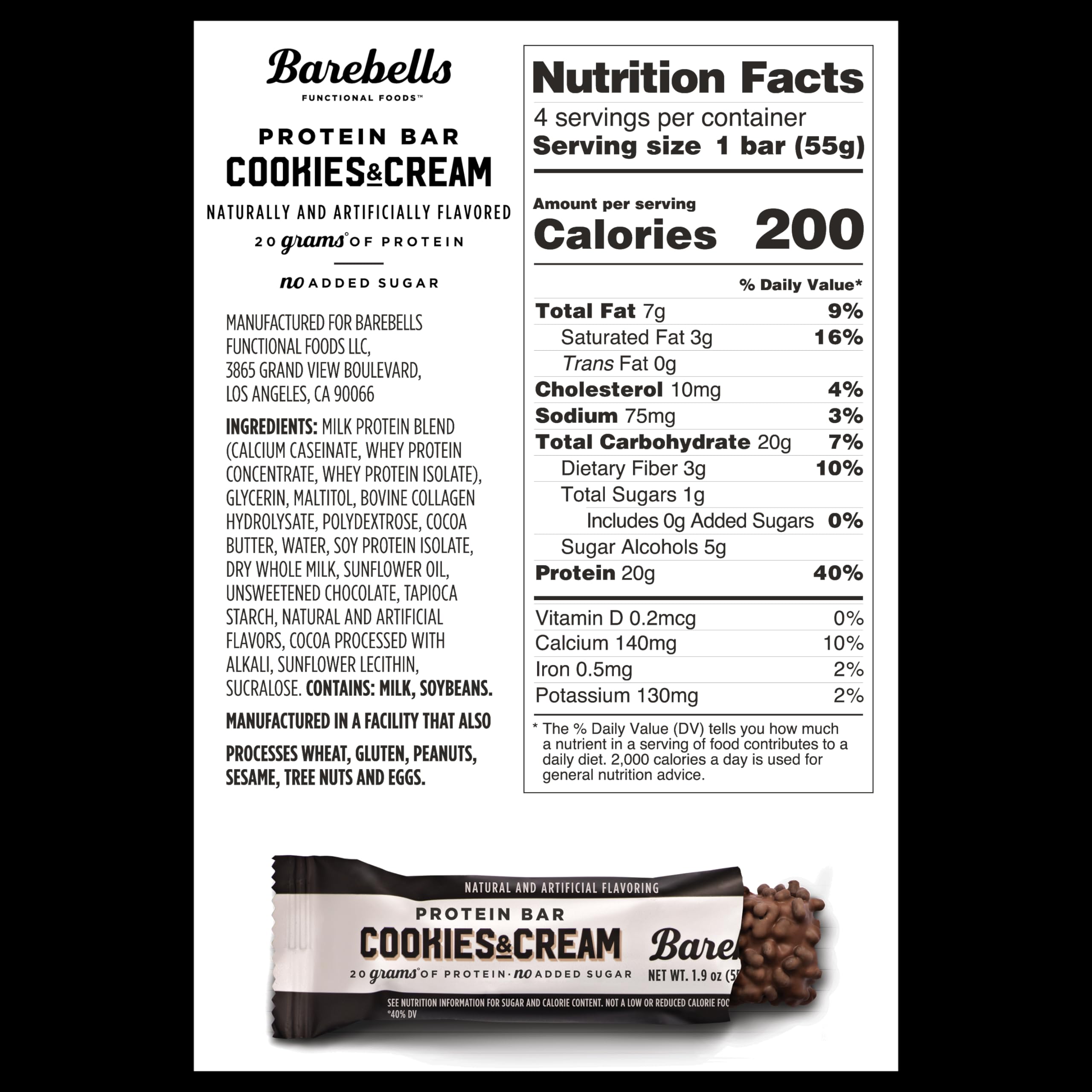BAREBELLS Protein Bars Variety Value Pack - 16 Count, 1.9oz Bars - Protein Snacks BAREBELLS buy supplements canada
