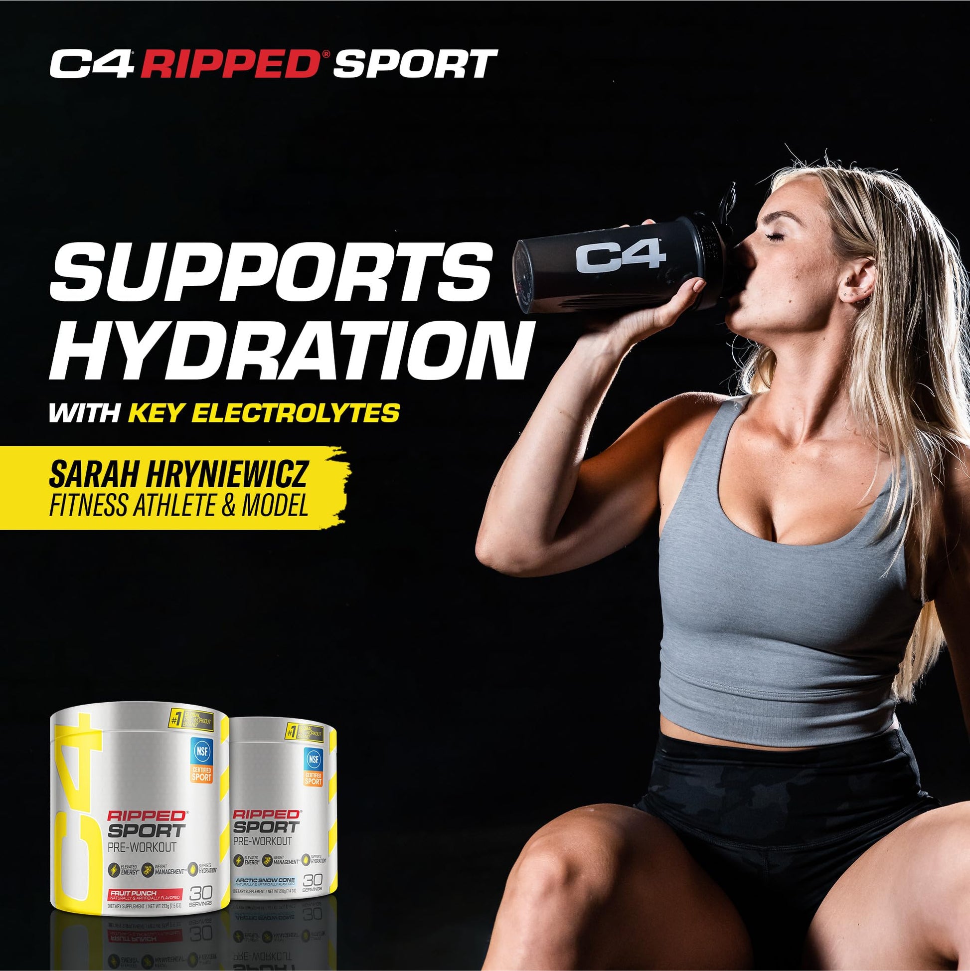C4 Ripped Sport Pre Workout Powder Fruit Punch - NSF Certified for Sport + Sugar Free Cellucor buy supplements canada