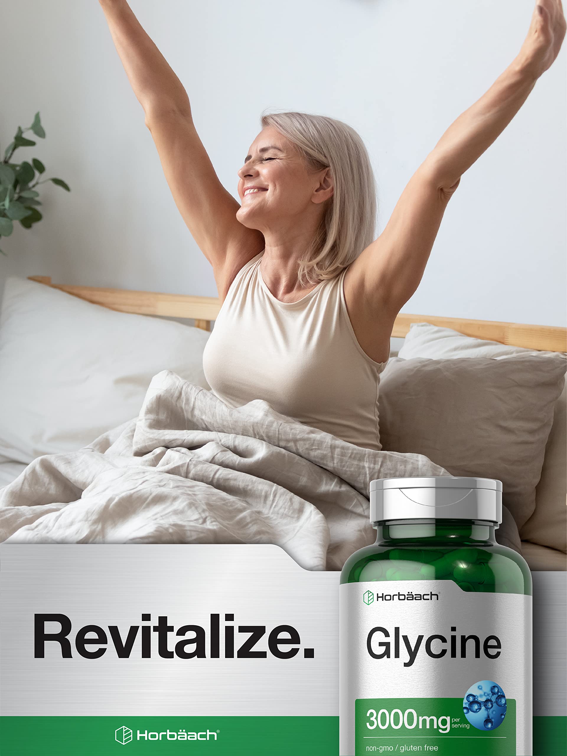 Glycine 3000 mg 100 Capsules | Non-GMO, Gluten Free Glycine Supplement | by Horbaach Horbäach buy supplements canada