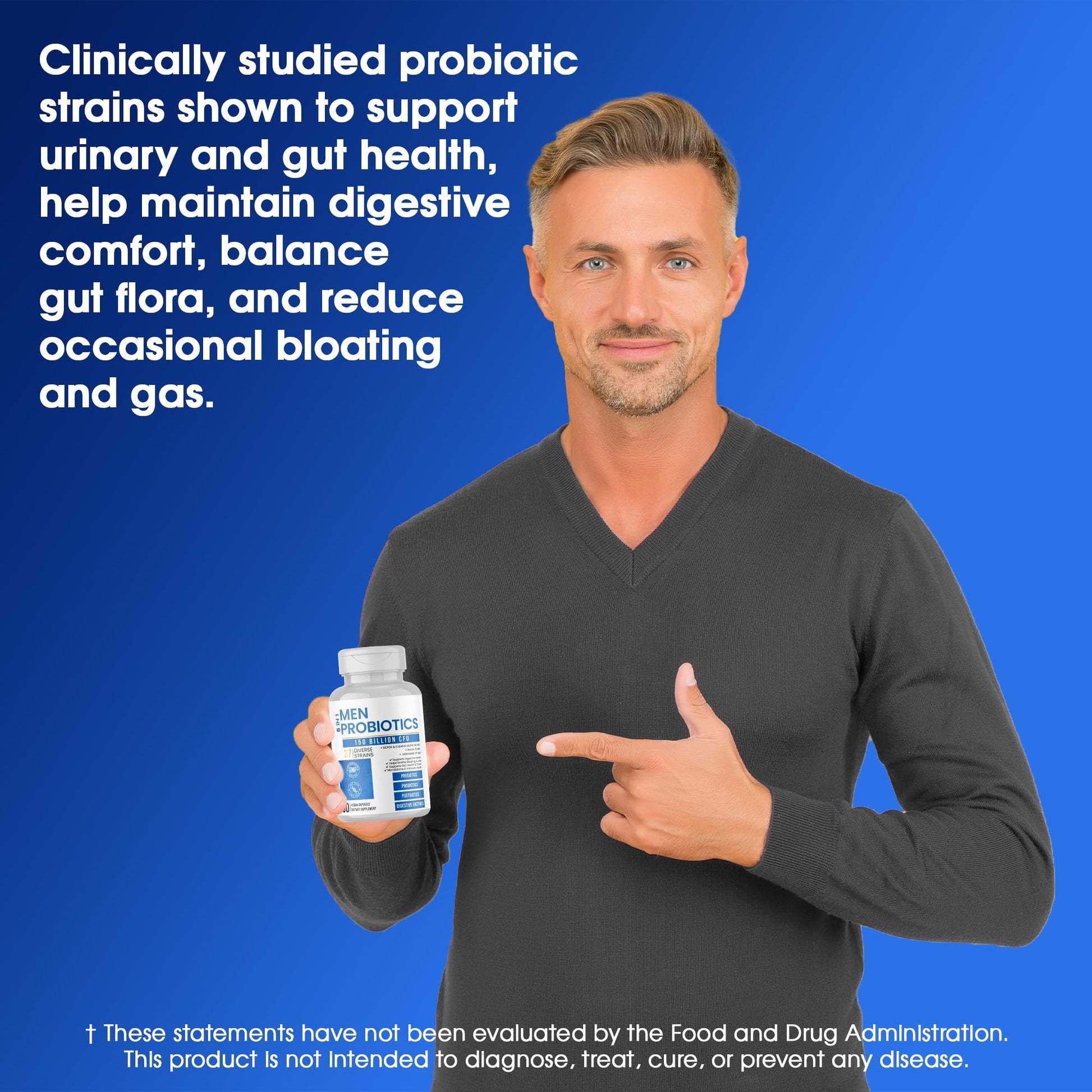 Probiotics for Men - 150 Billion CFU Acidophilus Capsules with Prebiotics & Postbiotics - Supports Gut Microbiome, Colon & Immune Health - 37 Strains with Digestive Enzymes - 60 Vegan Capsules SigmaBiotics buy supplements canada